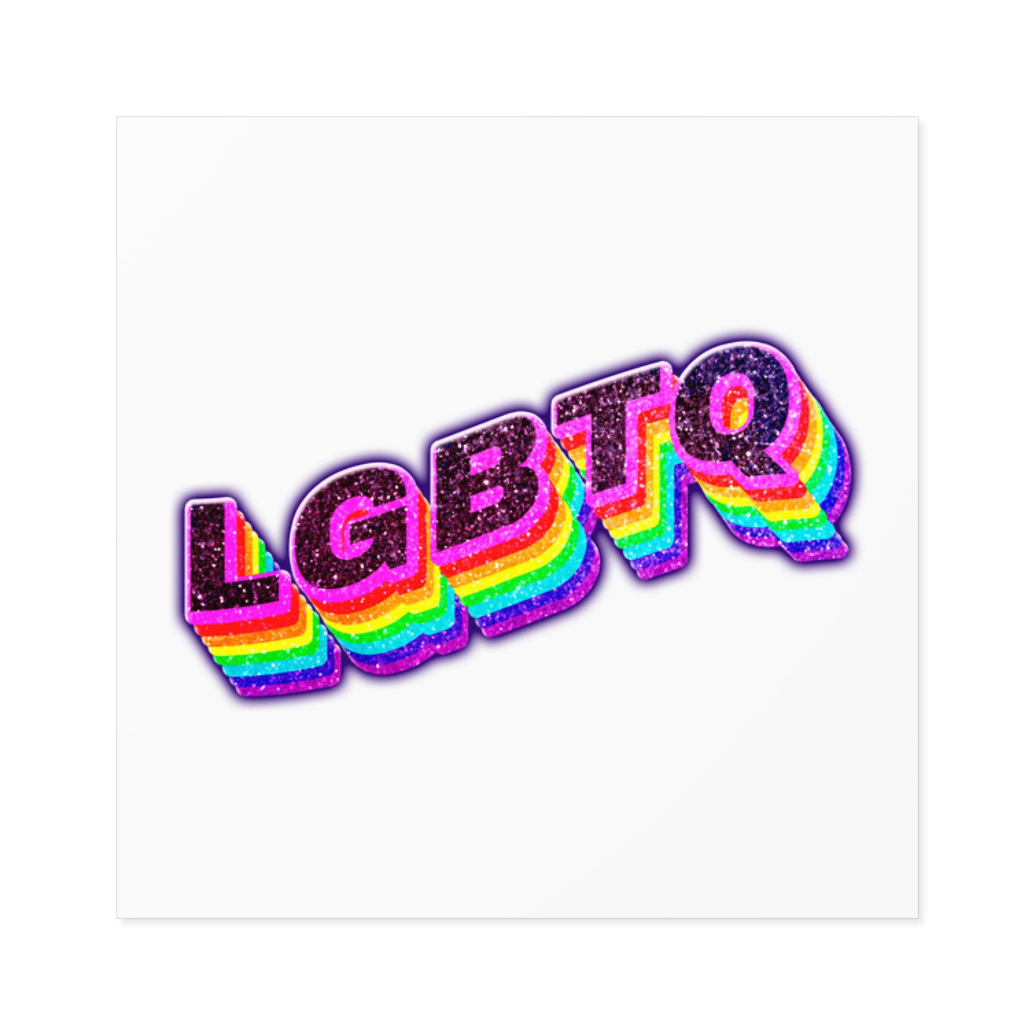 Lgbtq Rainbow 3d Png Typography Laminate Stickers Square - Image 65