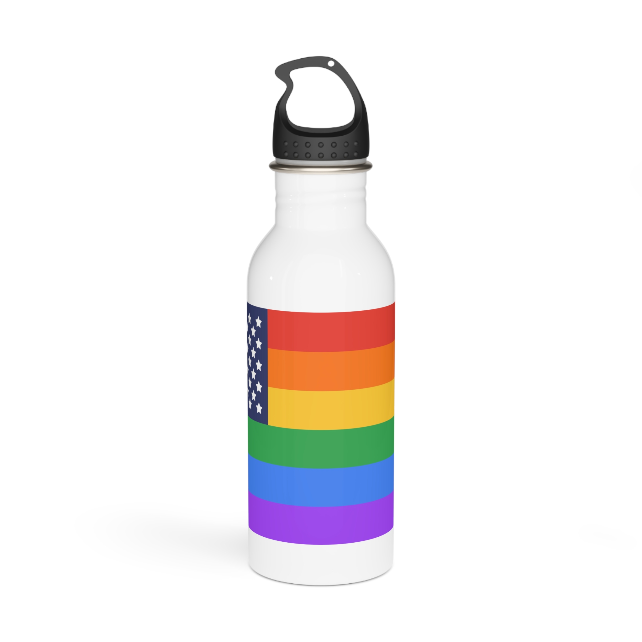 Lgbt Pride Month June Lesbian Gay Bisexual Transgender Lgbtq Flag Rainbow Vector (1) Stainless Steel Water Bottle