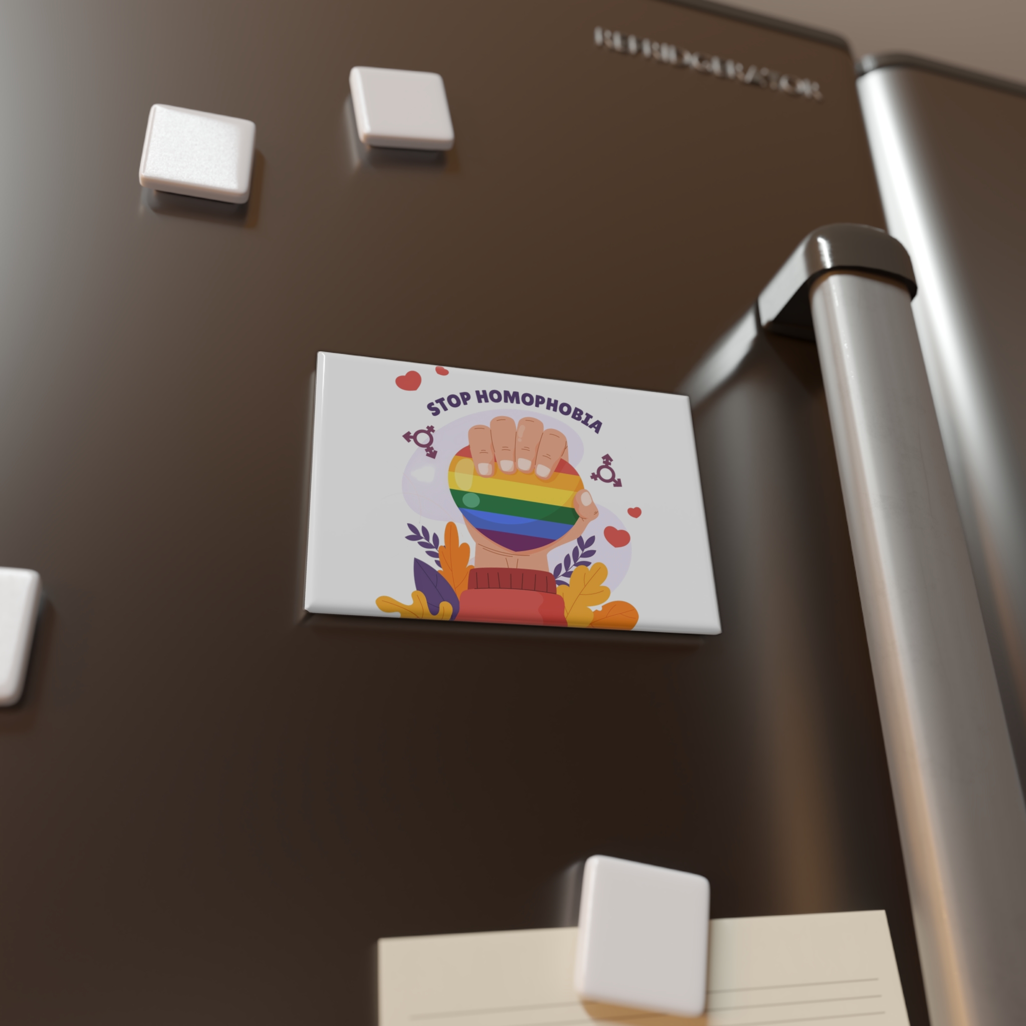 Hand Drawn Stop Homophobia Concept Illustrated Button Magnet Rectangle 1 And 10 Pcs - Image 8