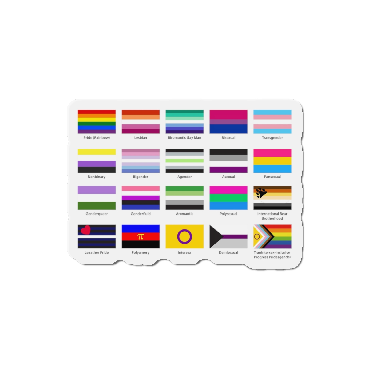 Lgbtq Community Flags Set Lgbt Sexual Identity Pride Flags Collection Rainbow Lesbian Gay Bisexual Die Cut Magnets - Image 7