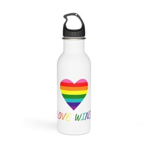 Colorful Heart Shape Genderqueer Pride Flag Happy Pride Day Lgbtqia Community Pride Month Vector Hand Drawn Doodle Posters Stickers Logo Cards Stainless Steel Water Bottle