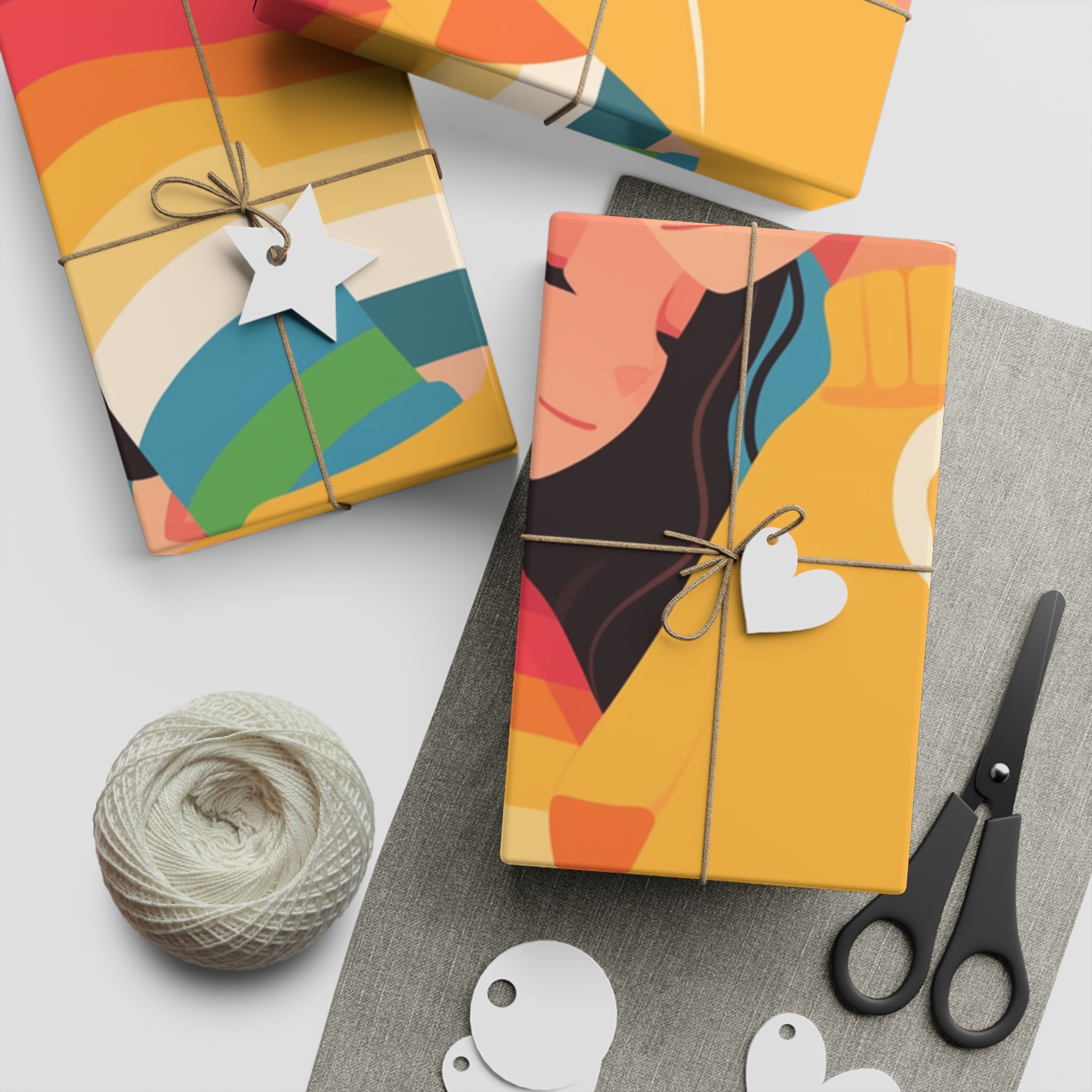 Lesbian Pride Design FE58AA Gift Wrapping Paper Sheets 1pc - Image 5