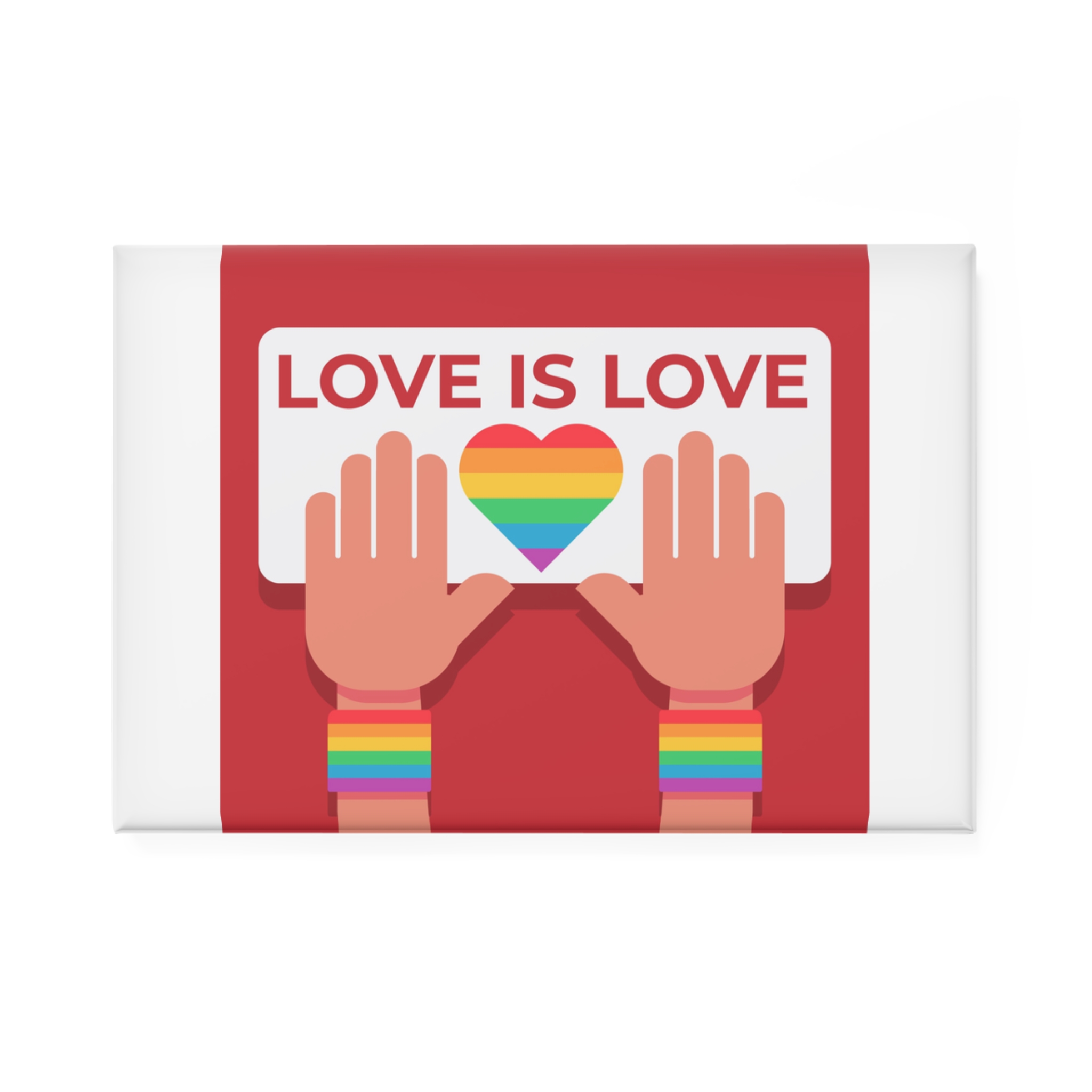 Hands Holding Lgbt Posters People Crowd With Rainbow Flag Gender Signs Hearts Lgbtq Community Pride Button Magnet Rectangle 1 And 10 Pcs - Image 5