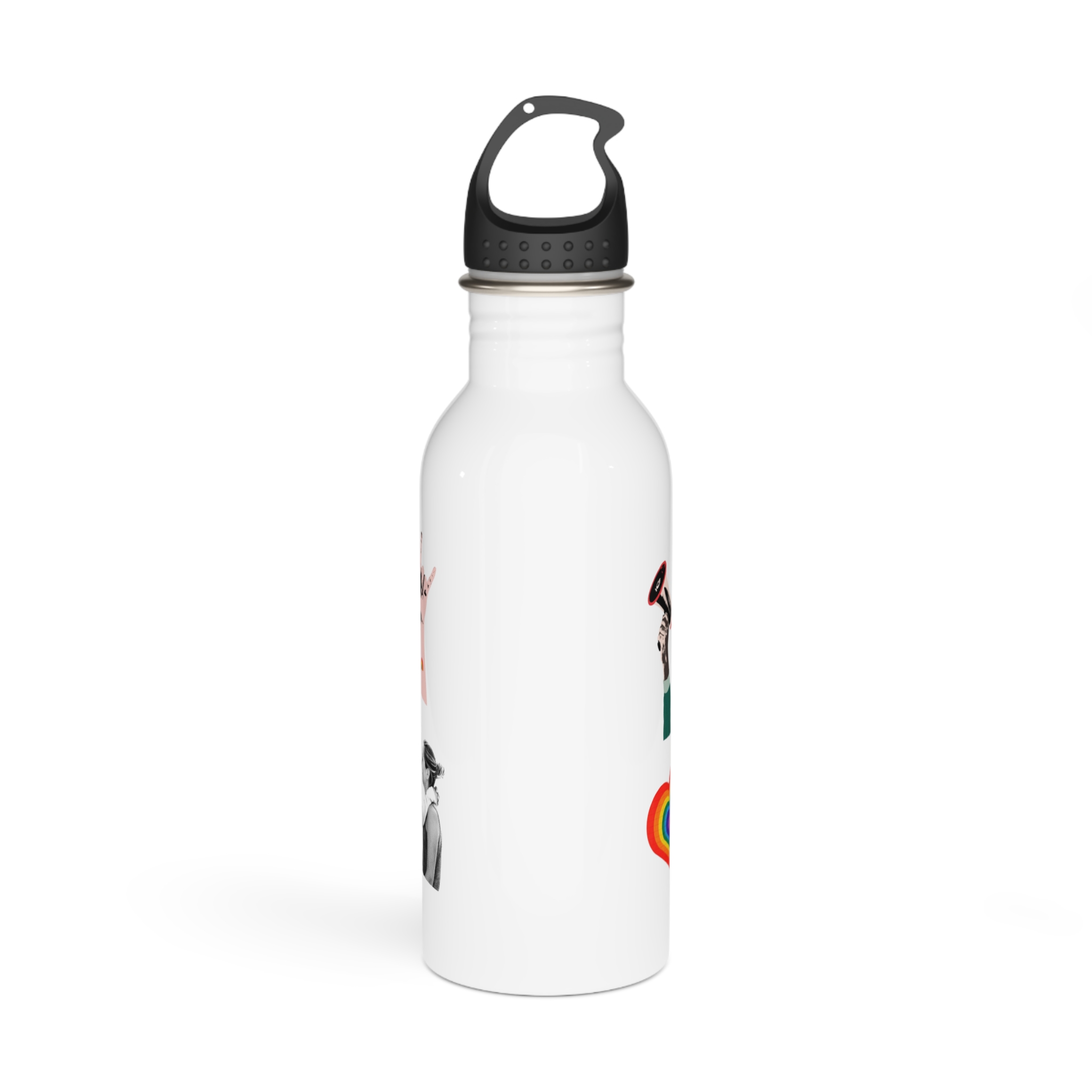 Gay Pride Sticker Rainbow Elements Set Vector Stainless Steel Water Bottle - Image 3