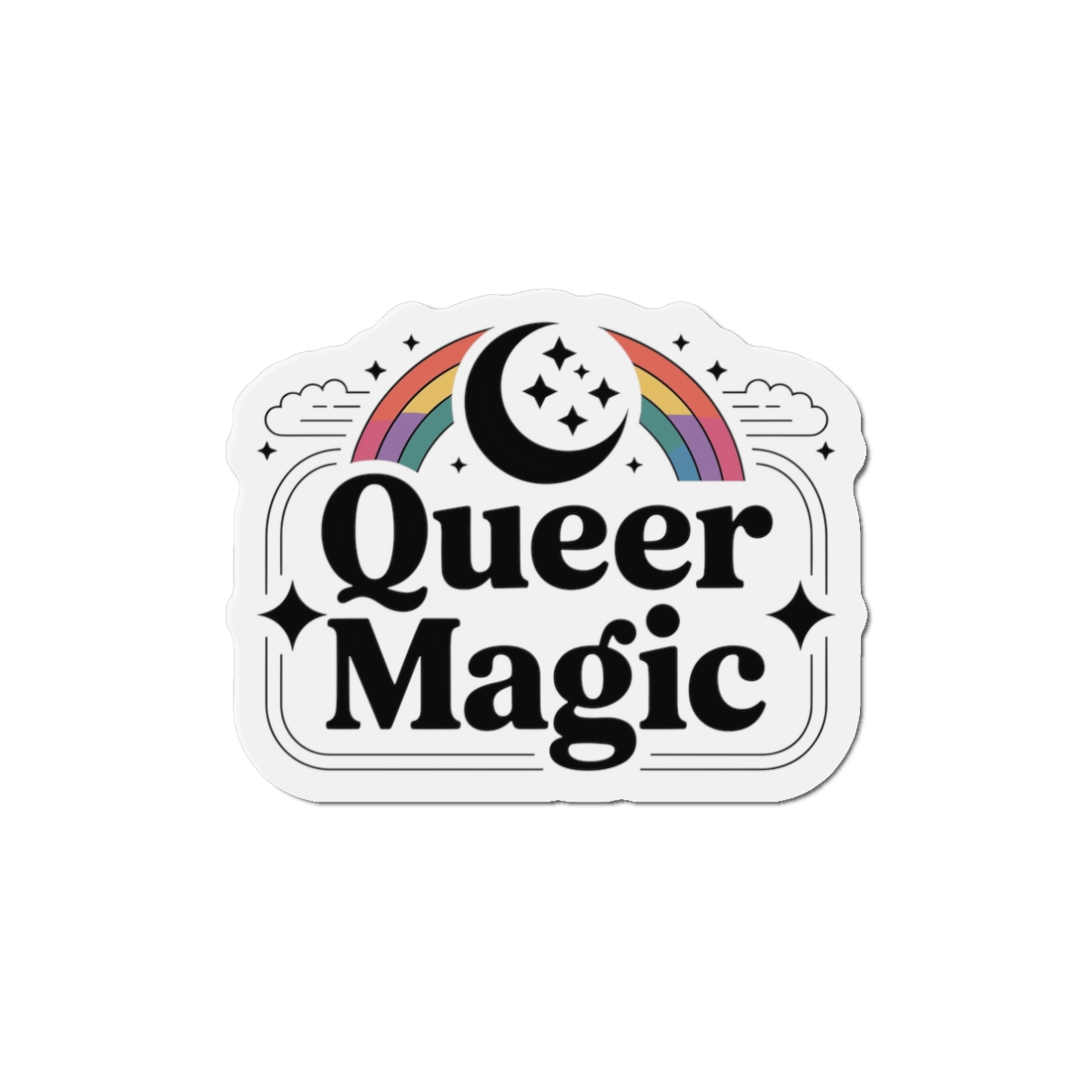 Queer Magic T Shirt Design Isolated White Background 2 Die Cut Magnets - Image 4