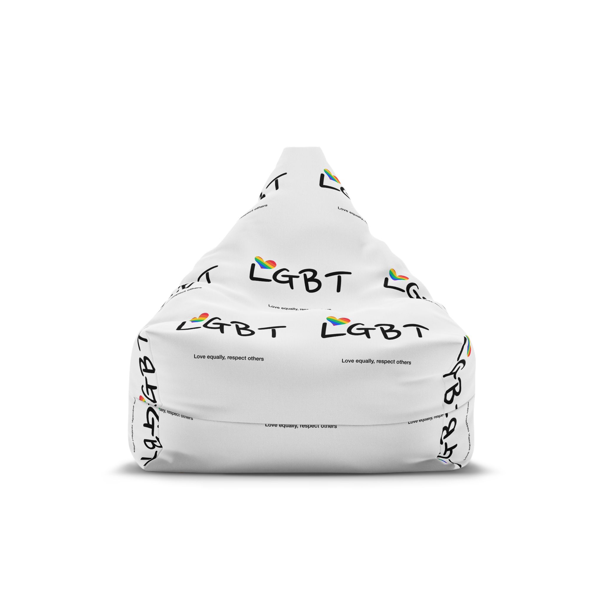 Love Letter Pride Rainbow Lettering Text Writing Pattern Freedom Love Heart Homo Colors Flag Parade(3) Bean Bag Chair Cover