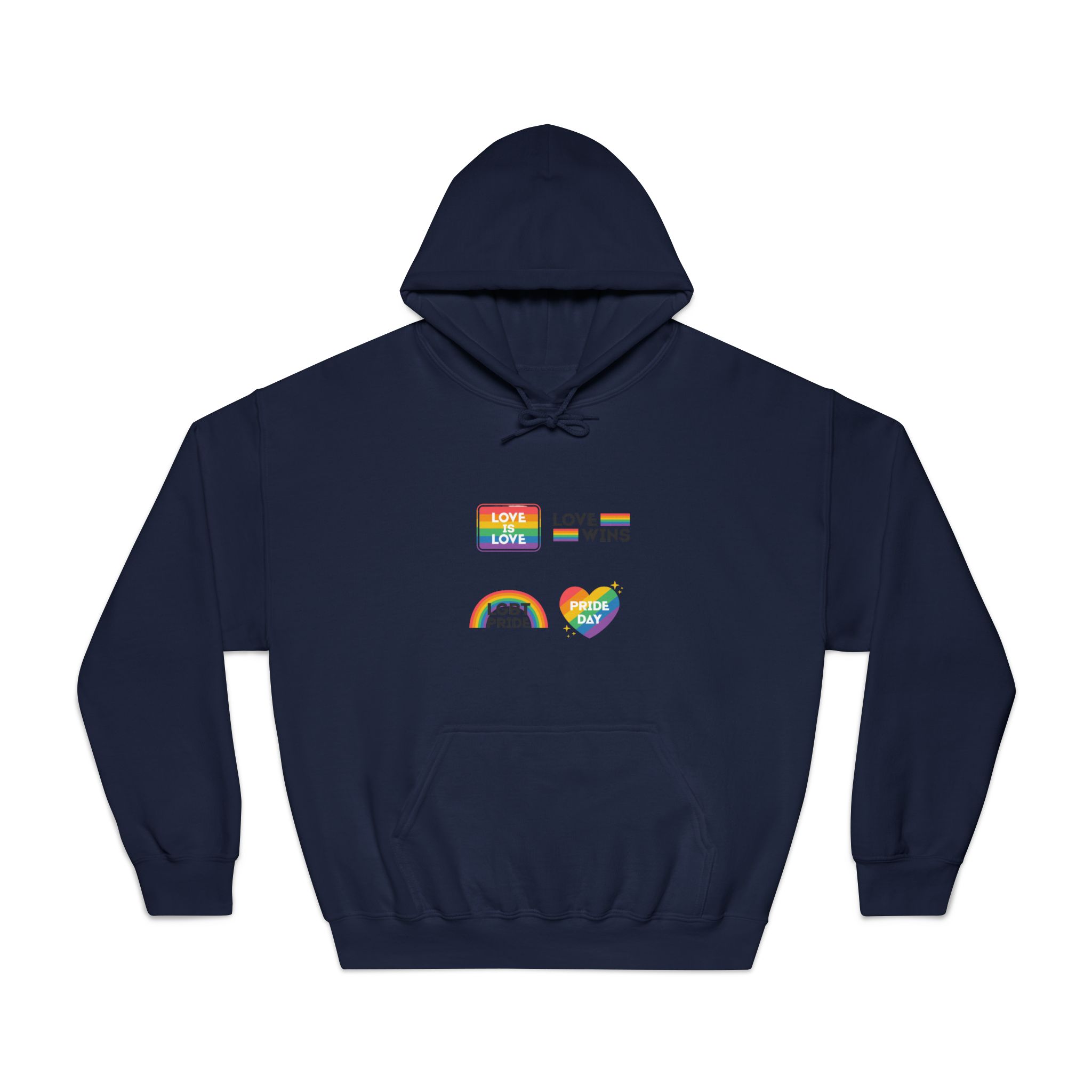 Pride Day Label Collection Design Unisex Dryblend Hooded Sweatshirt - Image 29