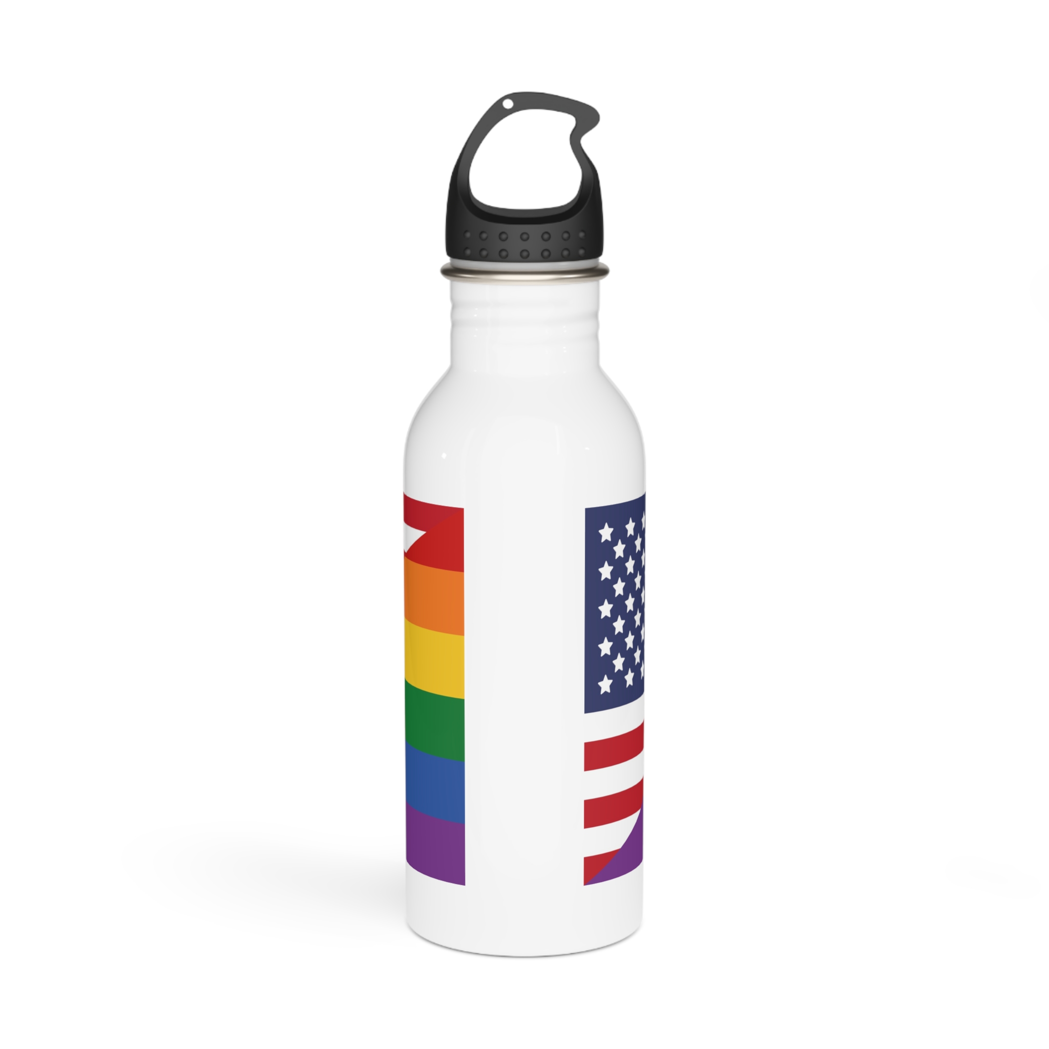 Lgbt Pride Month June Lesbian Gay Bisexual Transgender Lgbtq Flag Rainbow Vector(2) (1) Stainless Steel Water Bottle - Image 3