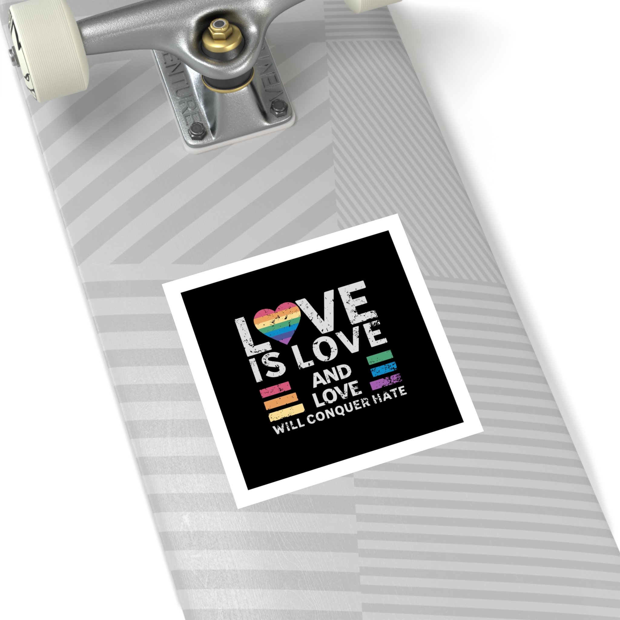 Love Is Love and Love Will Conquer Hate Laminate Stickers Square - Image 48