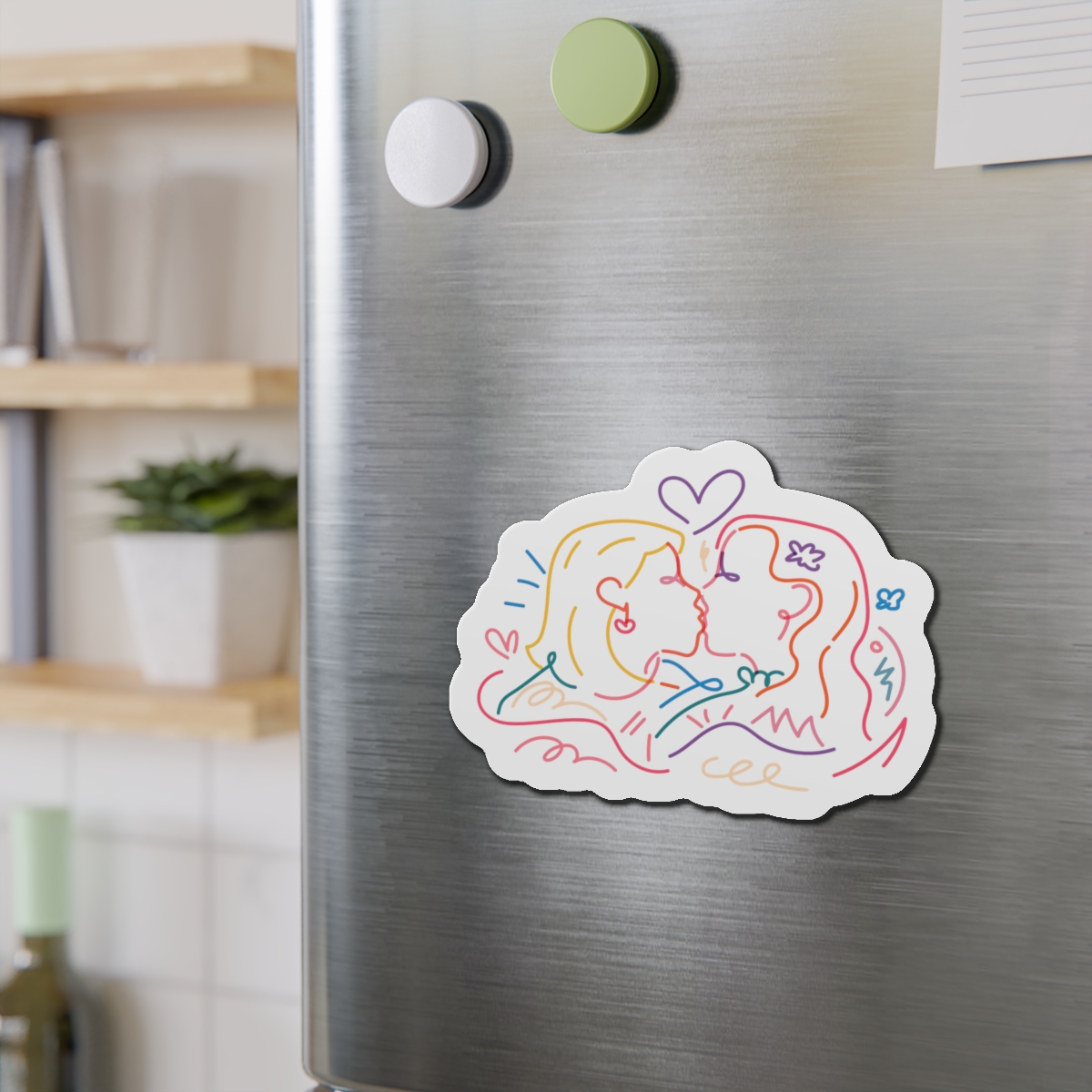Lesbian Couple Kissing Clipart Gay Marriage Illustration Vector Die Cut Magnets - Image 15