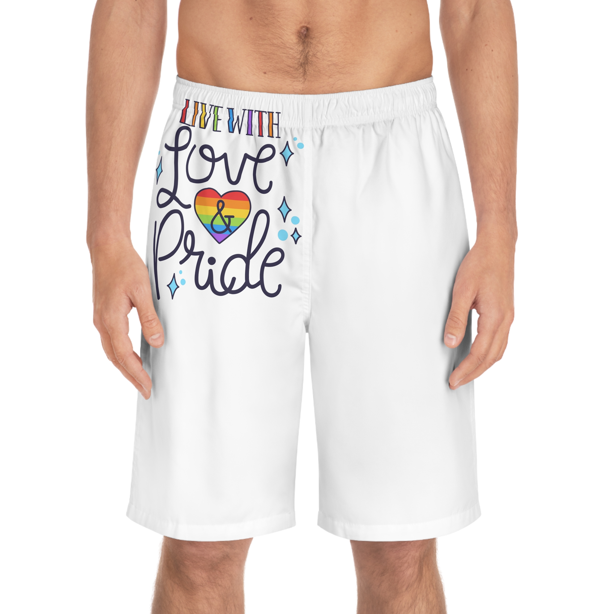 Pride Day Lettering Concept Mens Board Shorts Aop - Image 3