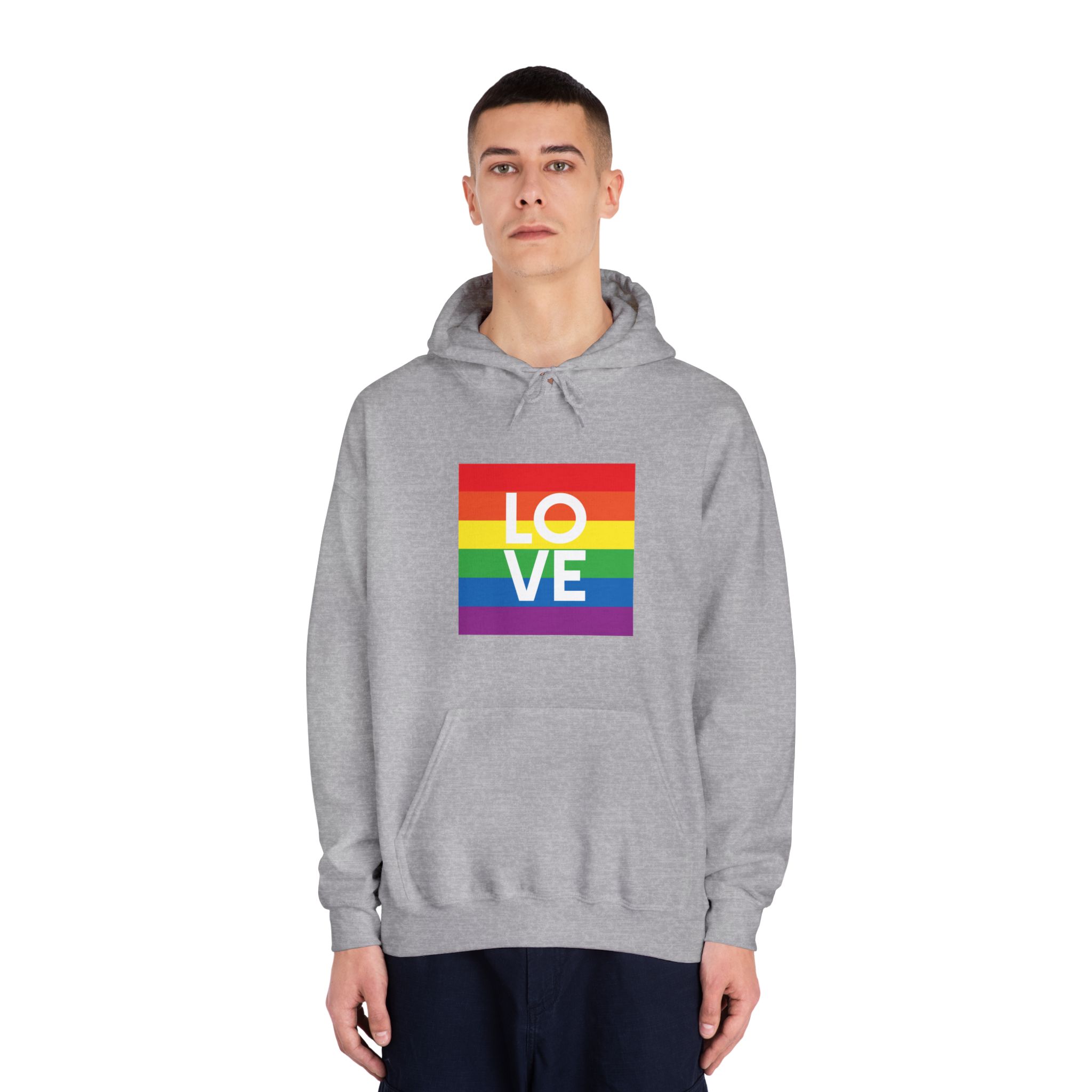 Love Lgbt Squere White Unisex Dryblend Hooded Sweatshirt - Image 15