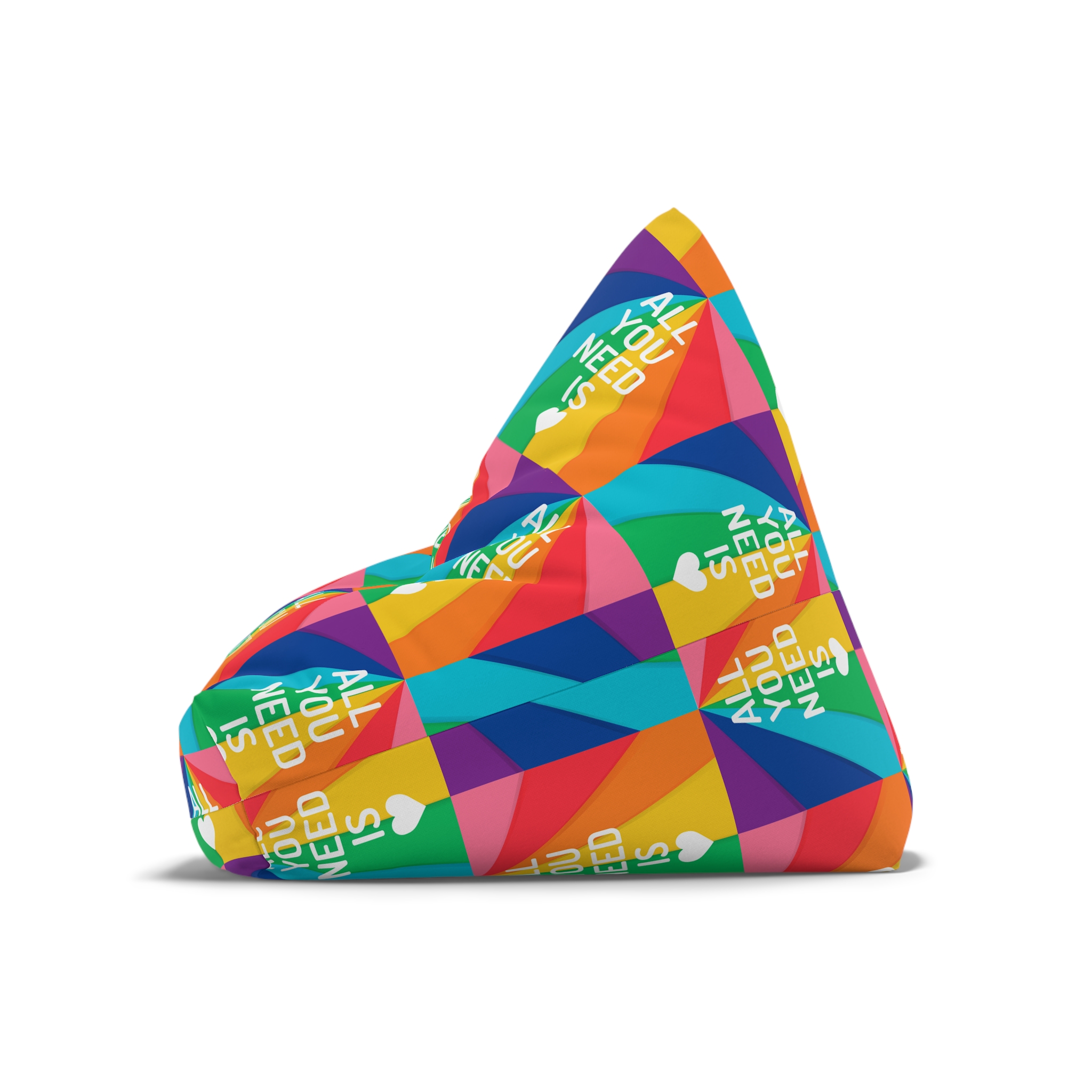 Rainbow Colored Background With All You Need Is Love Concept Pride Month Bean Bag Chair Cover - Image 8