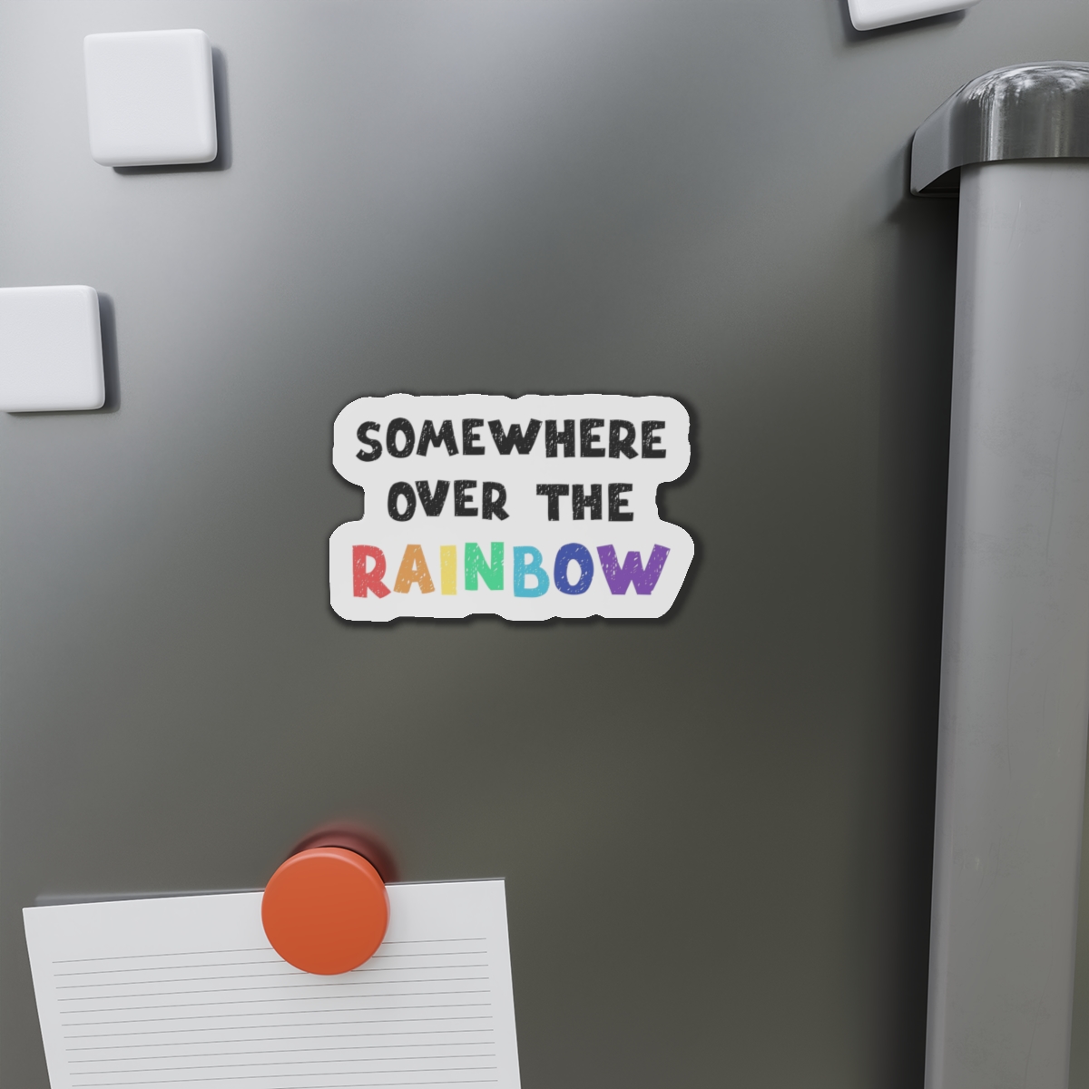Vector Illustration With Hand Drawn Lettering Rainbow Die Cut Magnets - Image 11
