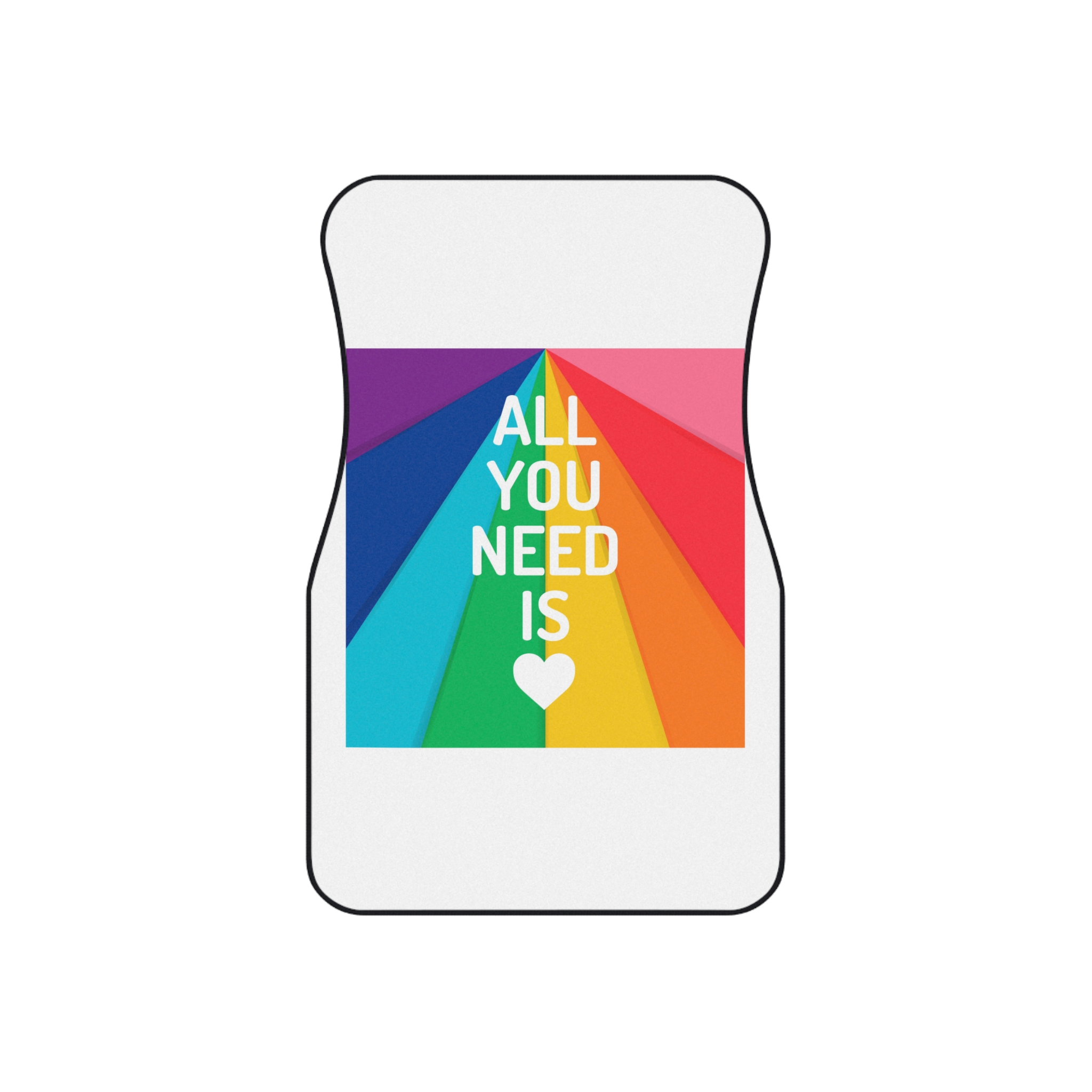 Rainbow Colored Background With All You Need Is Love Concept Pride Month Car Mats Set Of 4 - Image 2