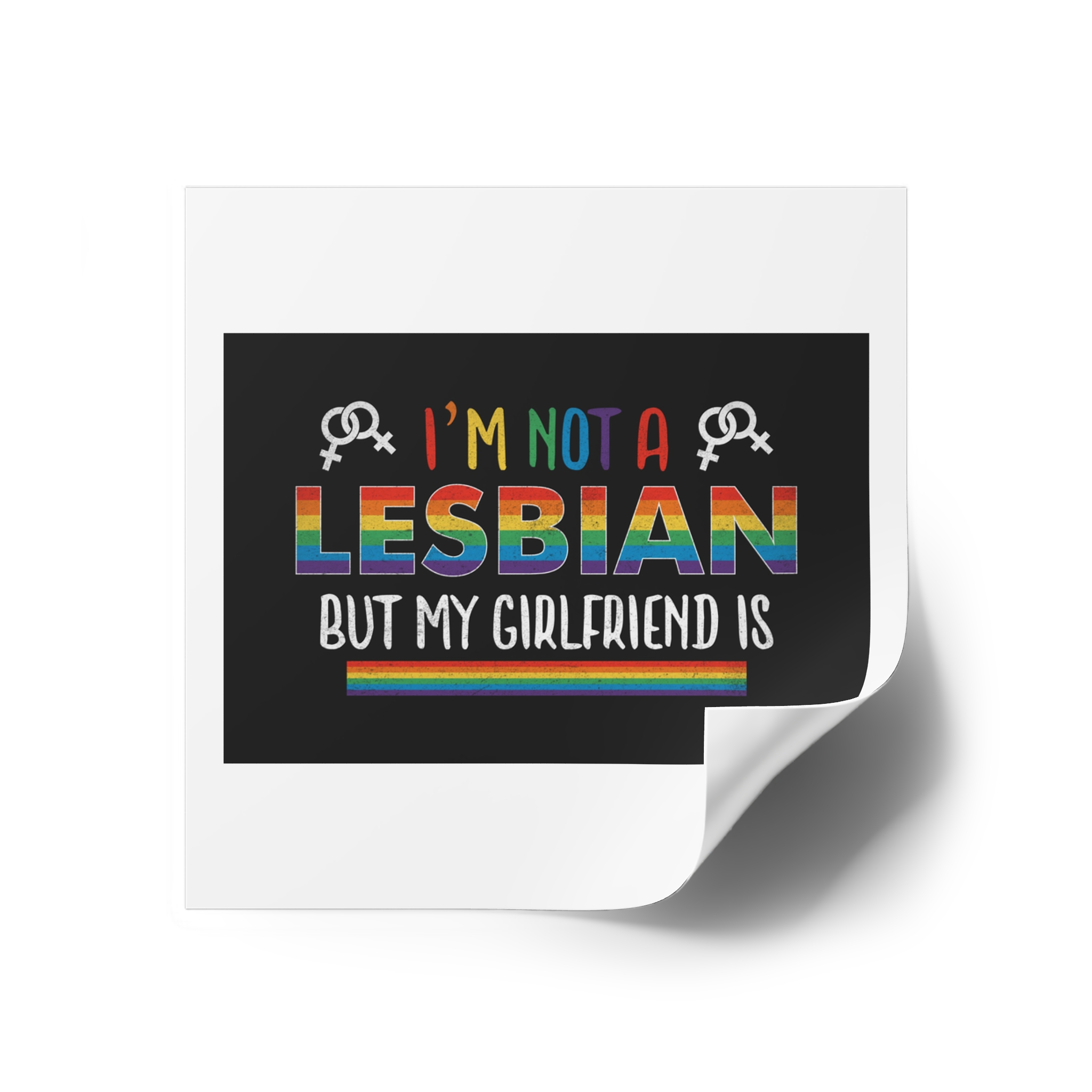 Pride Gay Rainbow Typography Vector Premium T Shirt(4) Laminate Stickers Square - Image 26