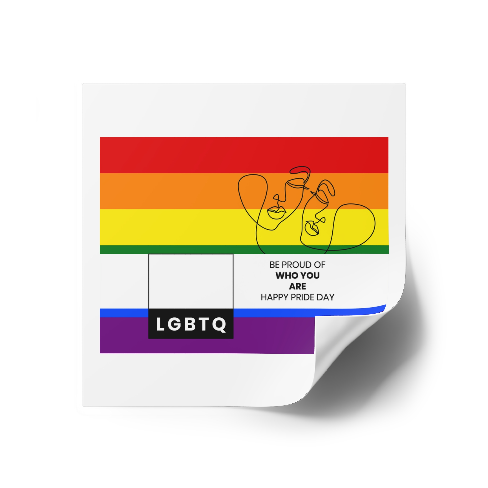 Lgbtq Pride Month Celebration Banner Poster Card Design Vector Illustration Laminate Stickers Square - Image 18