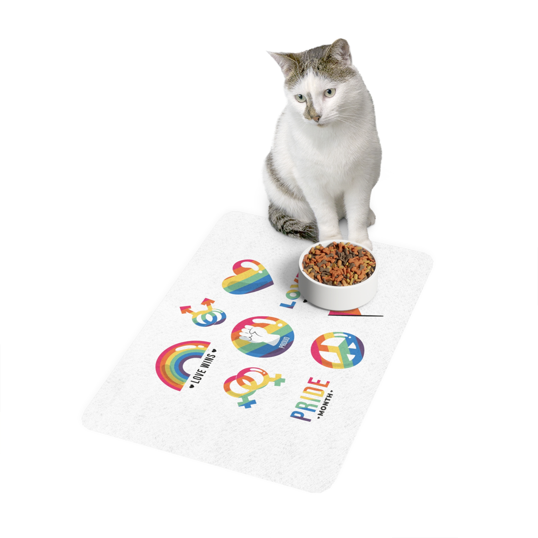 Flat Lgbt Pride Month Symbols Collection Pet Food Mat 12x18 - Image 3