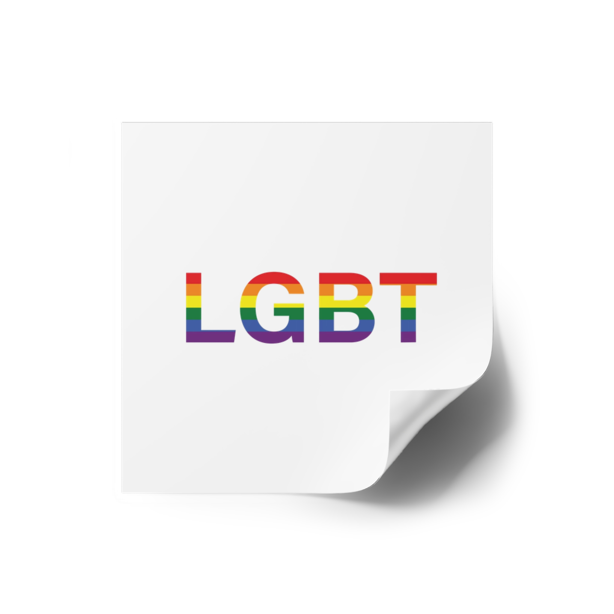 Lgbt Word Text Letter Rainbow Color Flag Isolated White Background Vector Illustration(1) Laminate Stickers Square - Image 6