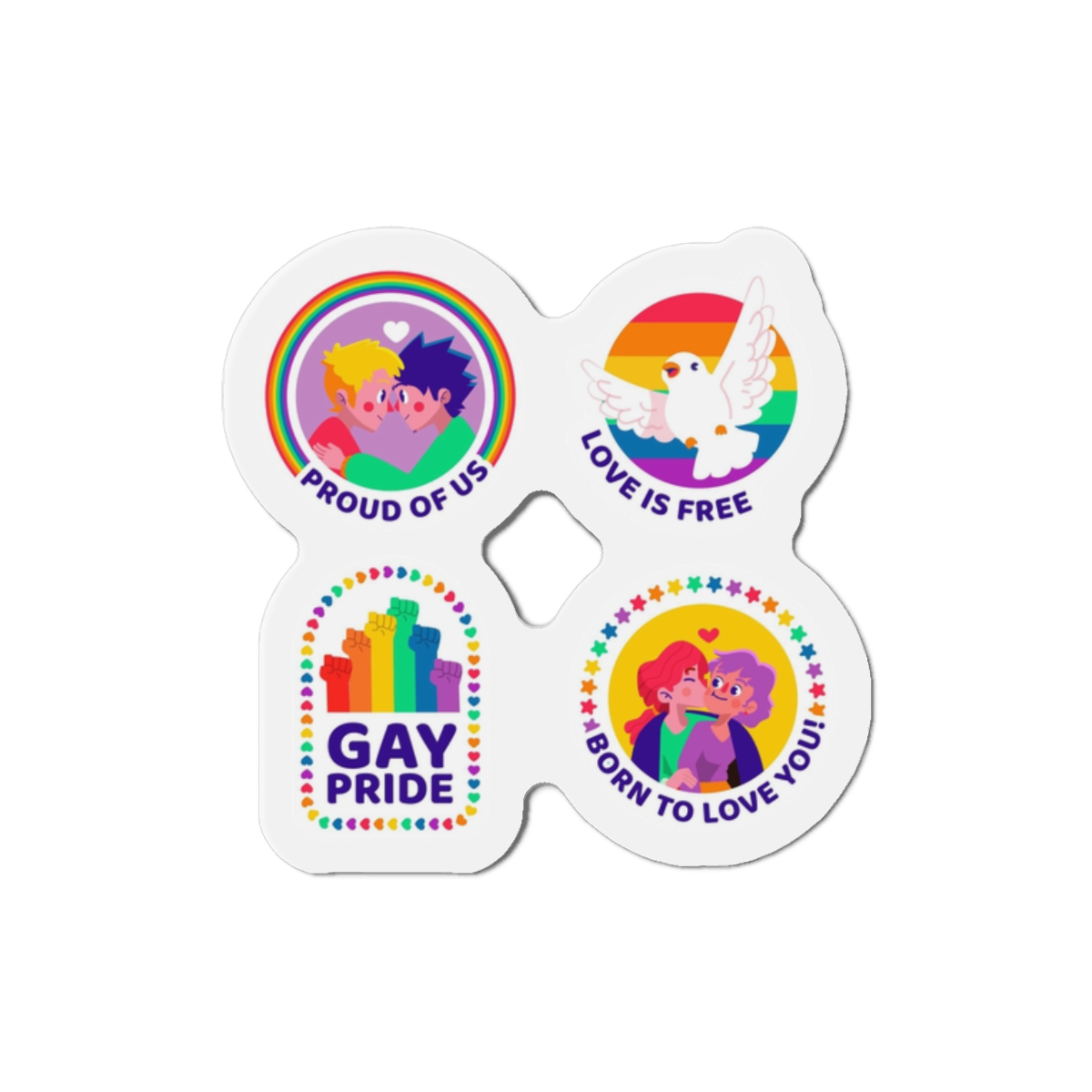 Flat Labels Collection Pride Month Celebration (1) Die Cut Magnets