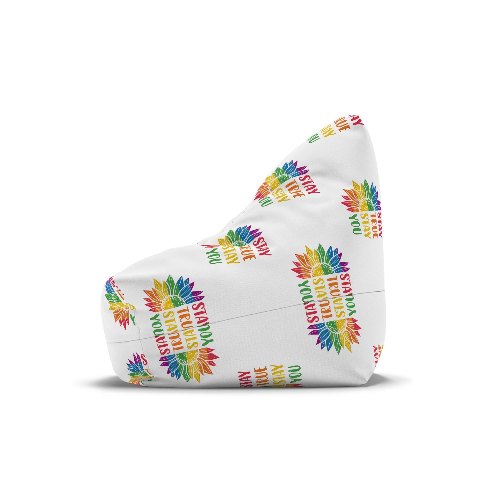 Sunflower Pride Rainbow Premium Vector T Shirt Bean Bag Chair Cover - Image 4