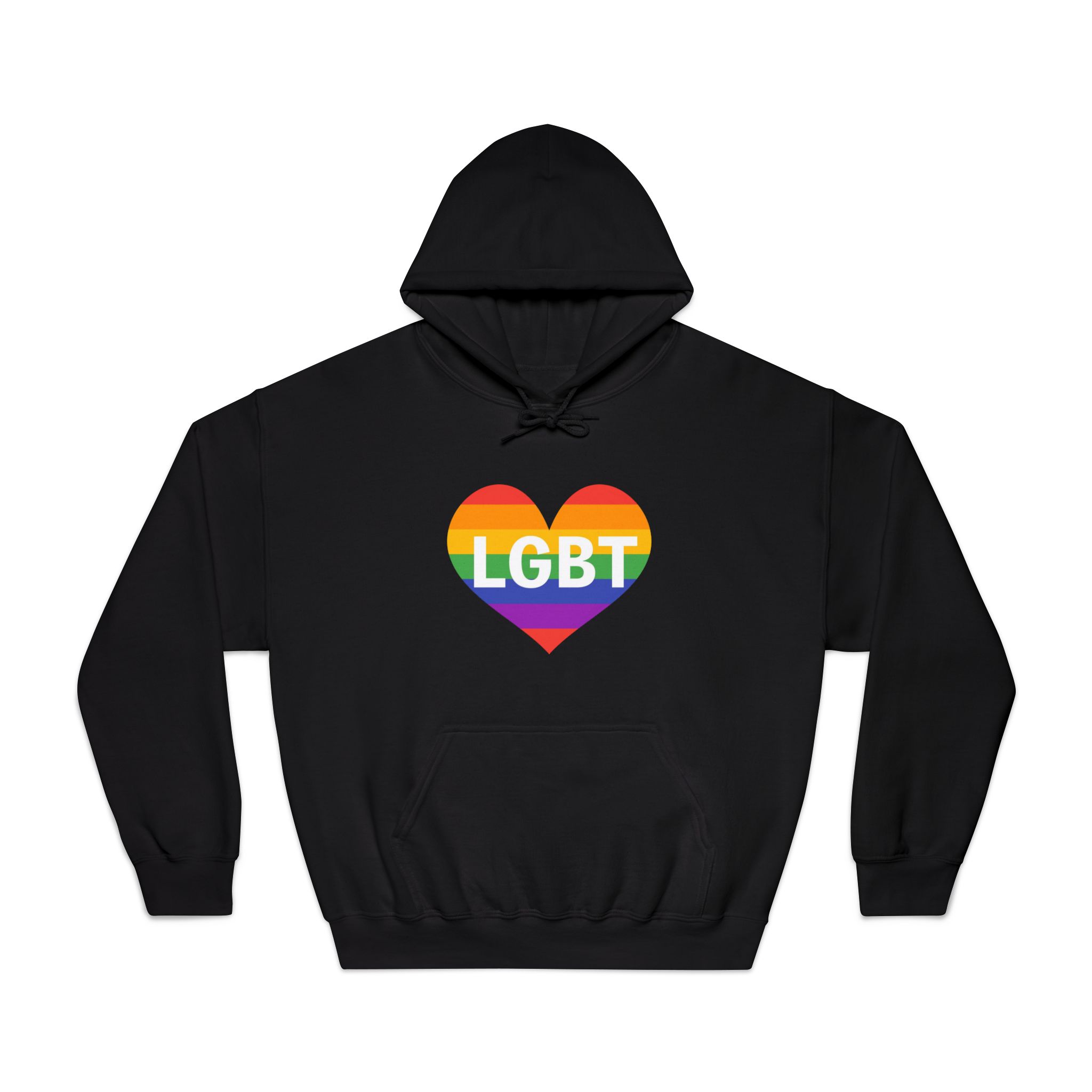Lgbt Rainbow Colors Heart Mark Lgbt Letters Unisex Dryblend Hooded Sweatshirt - Image 9
