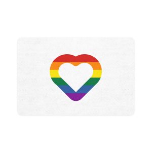 Pride Flag Heart Shape Icon Isolated White Background Lgbt Love Modern Sign Vector Illustration Pet Food Mat 12x18