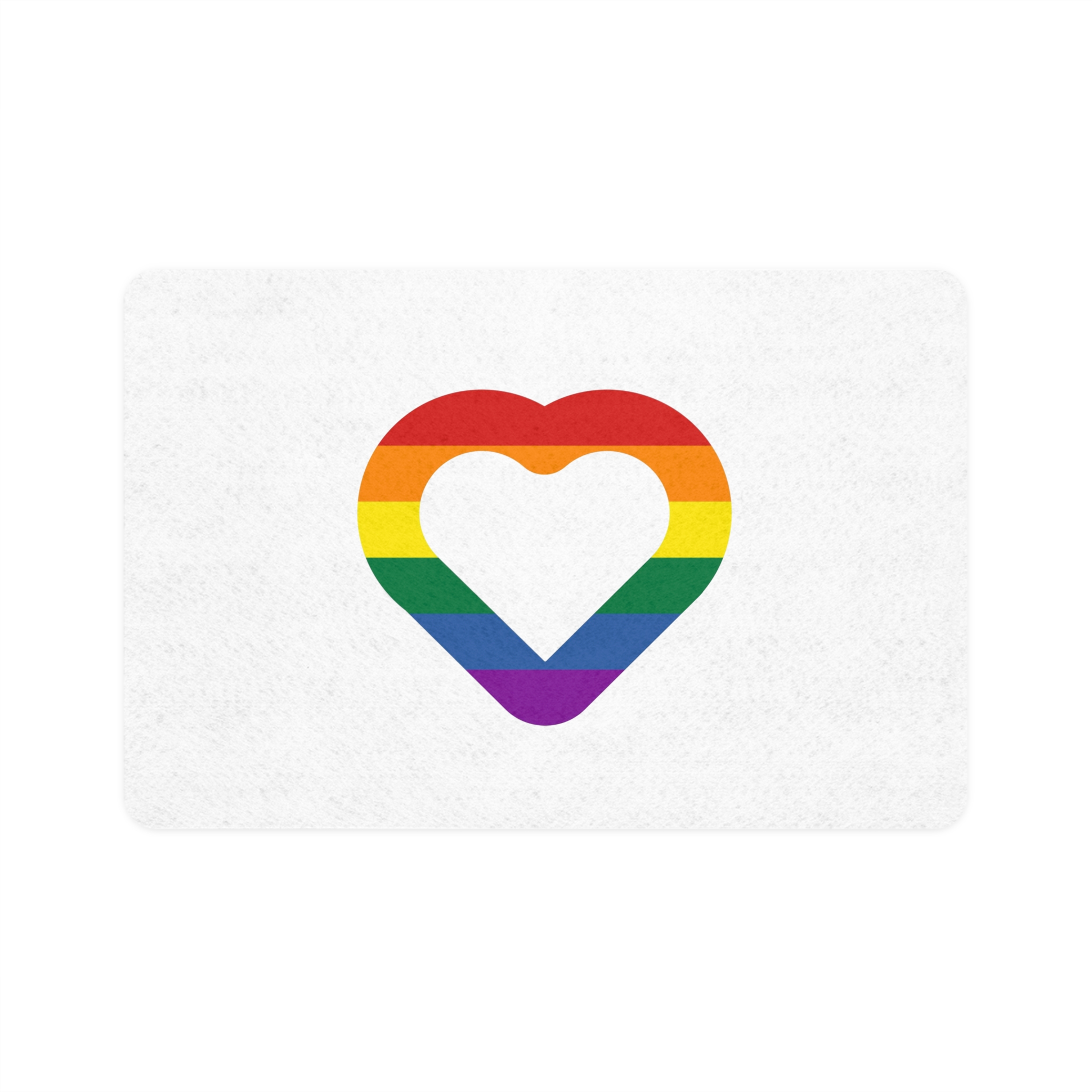 Pride Flag Heart Shape Icon Isolated White Background Lgbt Love Modern Sign Vector Illustration Pet Food Mat 12x18