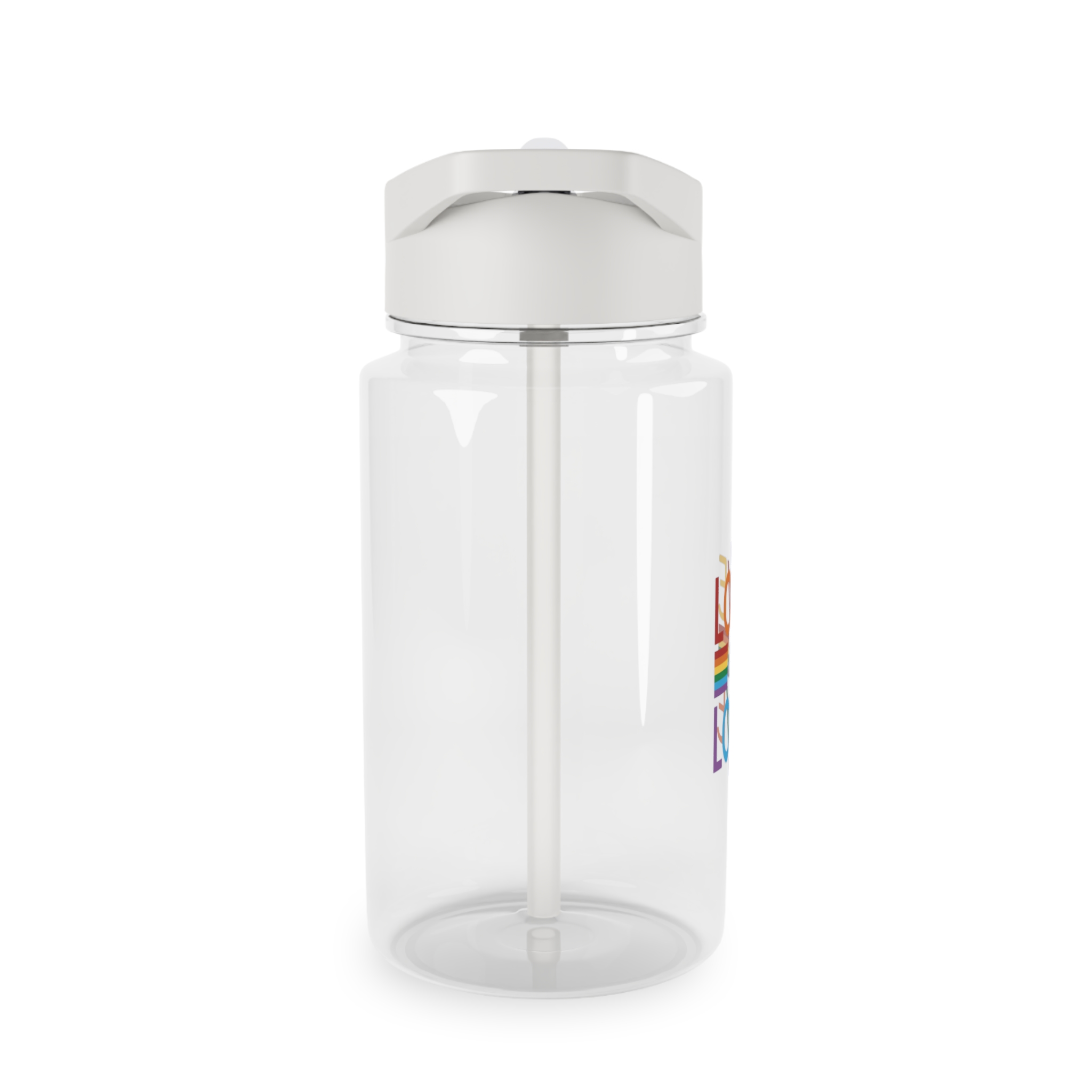 Love Is Love Colorful Typography With Rainbow Stripes Lgbt Pride Message Vector Tritan Water Bottle - Image 4