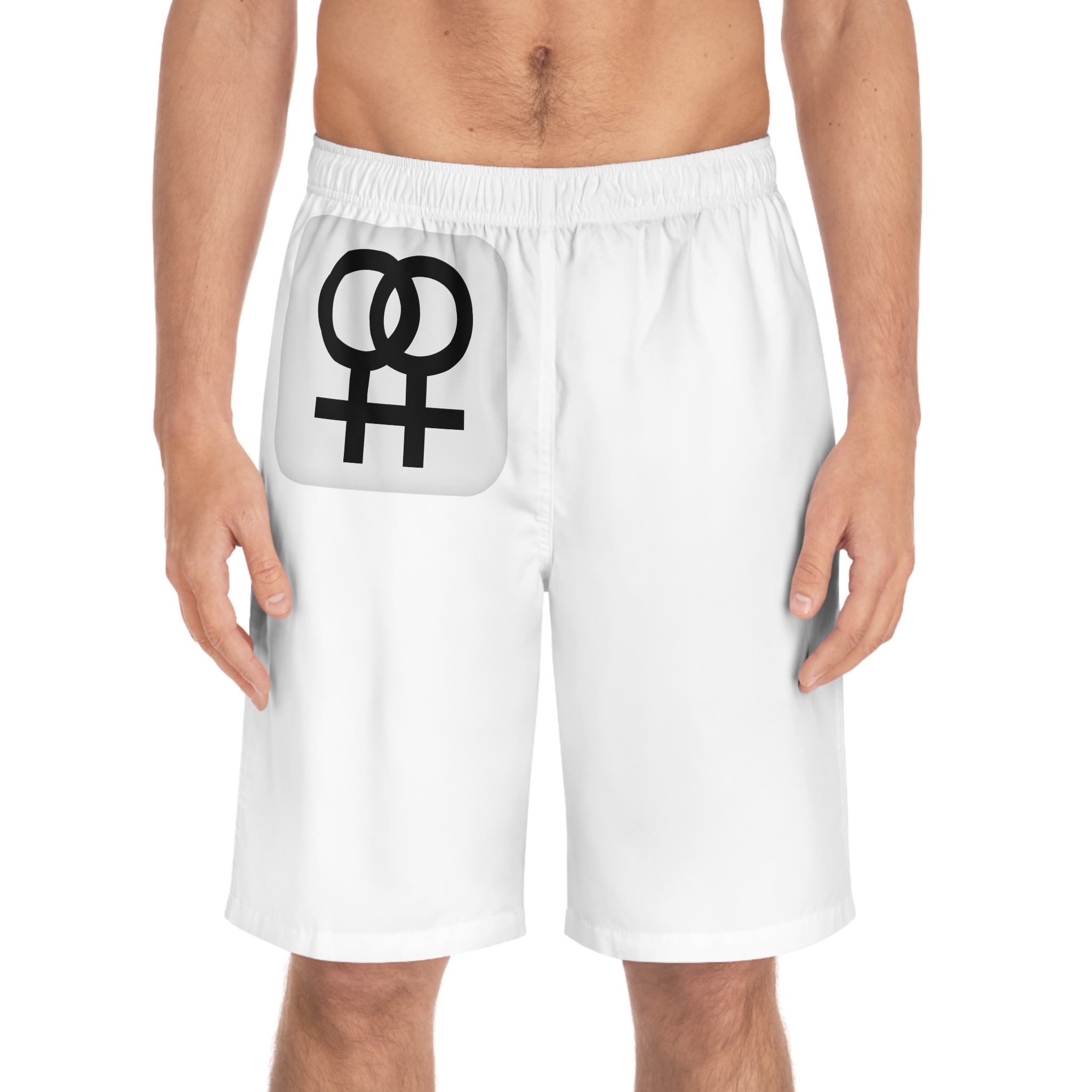 Double Female Symbol Lesbian Relationship Vector Illustration Mens Board Shorts Aop - Image 3