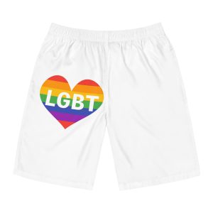Lgbt Rainbow Colors Heart Mark Lgbt Letters Mens Board Shorts Aop