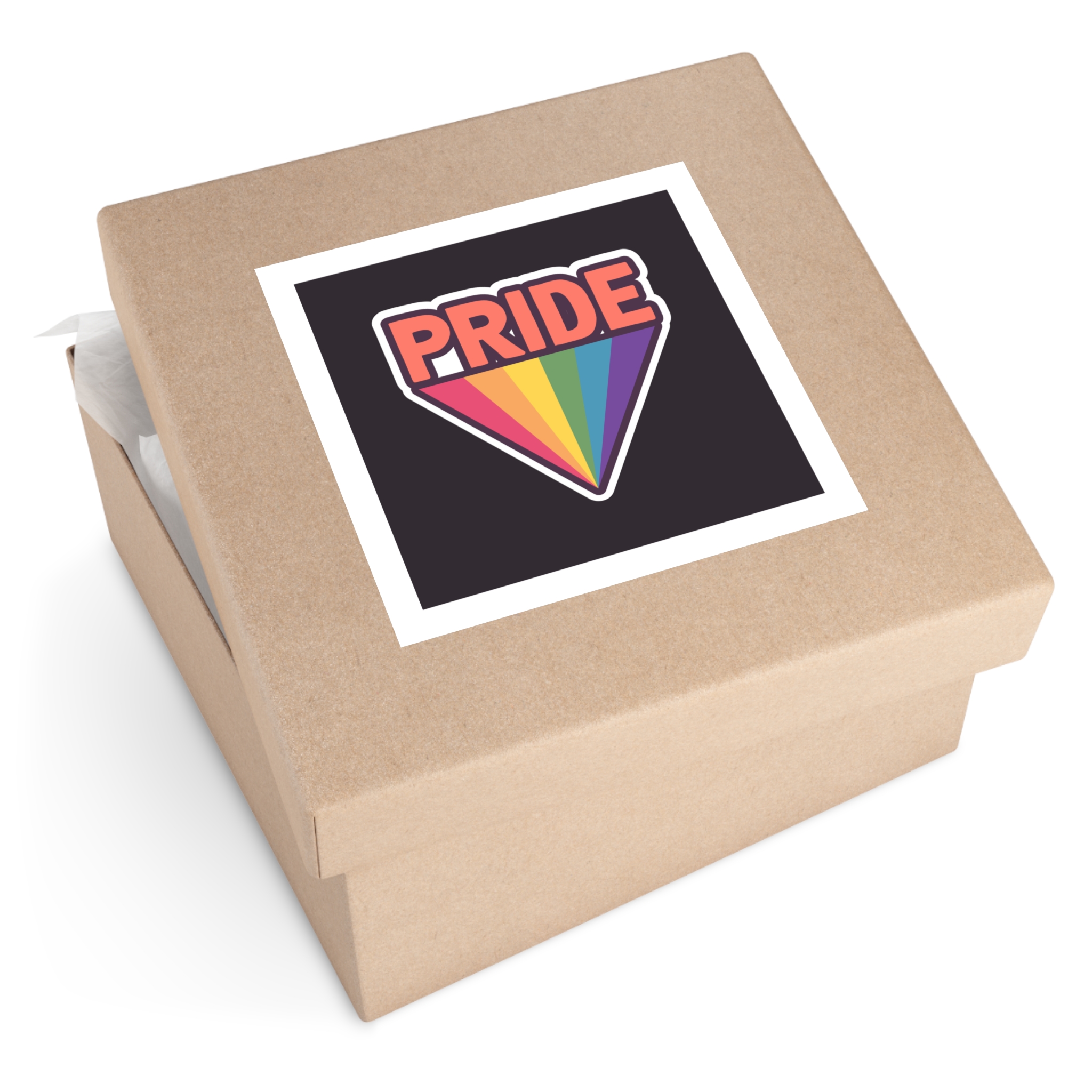 Pride With Rainbow Laminate Stickers Square - Image 51