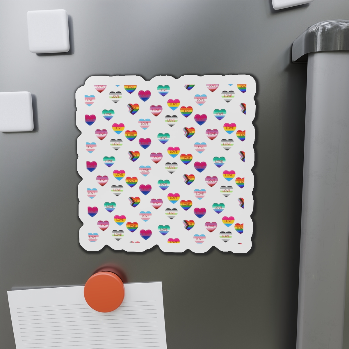 Background With Lgbt Flags Color Hearts Die Cut Magnets - Image 14