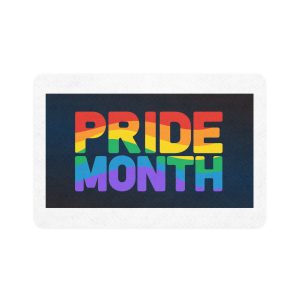 Lgbt Pride Rainbow Flag Lettering Banner Poster Social Media Pride Calligraphy With Pet Food Mat 12x18