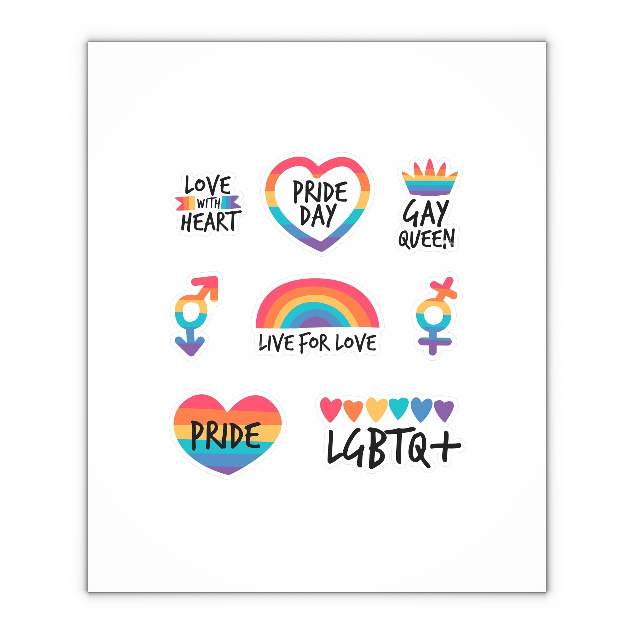 Pride Day Label Set Gift Wrapping Paper Sheets 1pc - Image 4