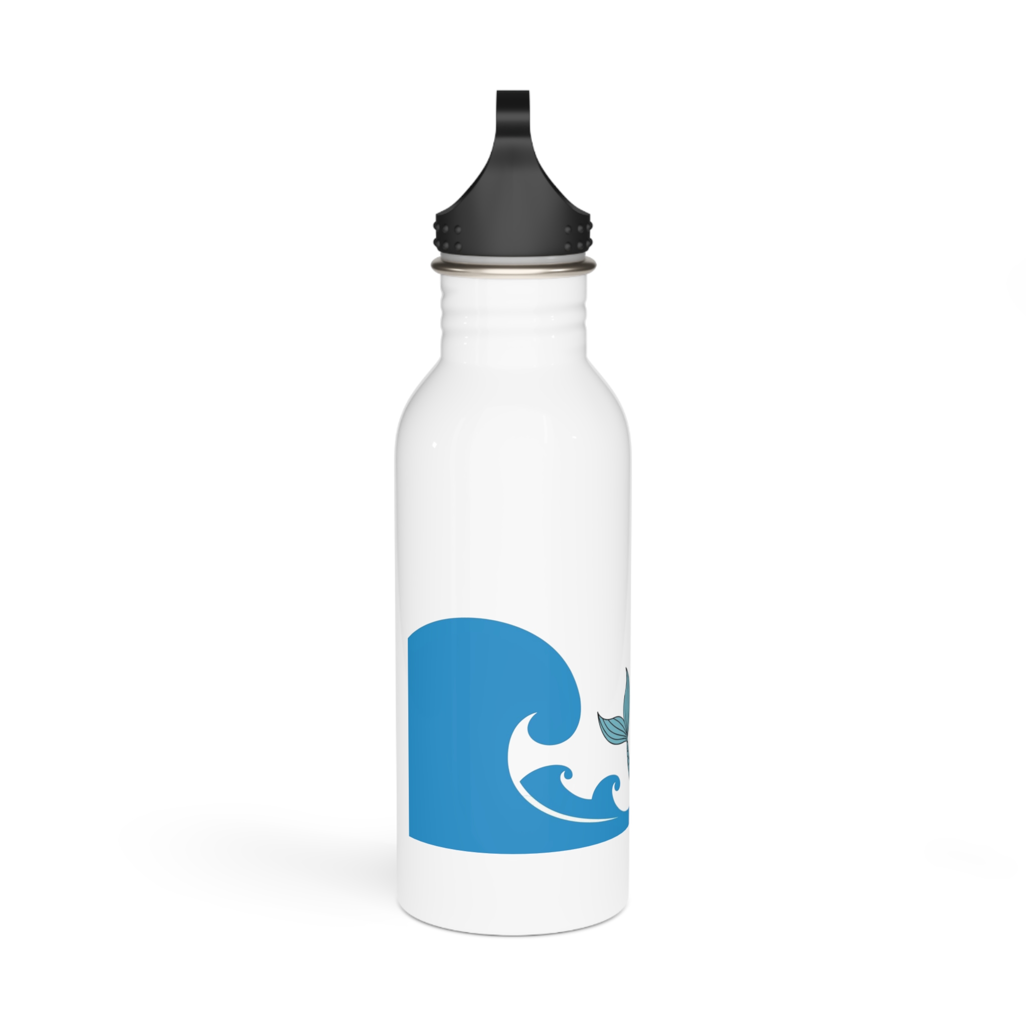 Two Mermaids Love With Hearts Their Heads Stainless Steel Water Bottle - Image 2