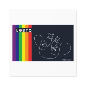 Lgbtq Pride Month Color Flag Dark Background With Female Couple Line Are Vector Illustration Laminate Stickers Square