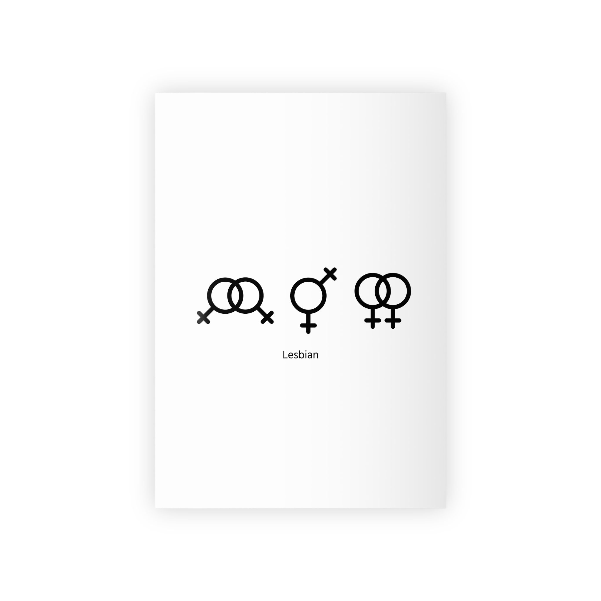 Lesbian Gender Symbols Orientation Signs Vector Illustration Gift Wrapping Paper Rolls 1pc