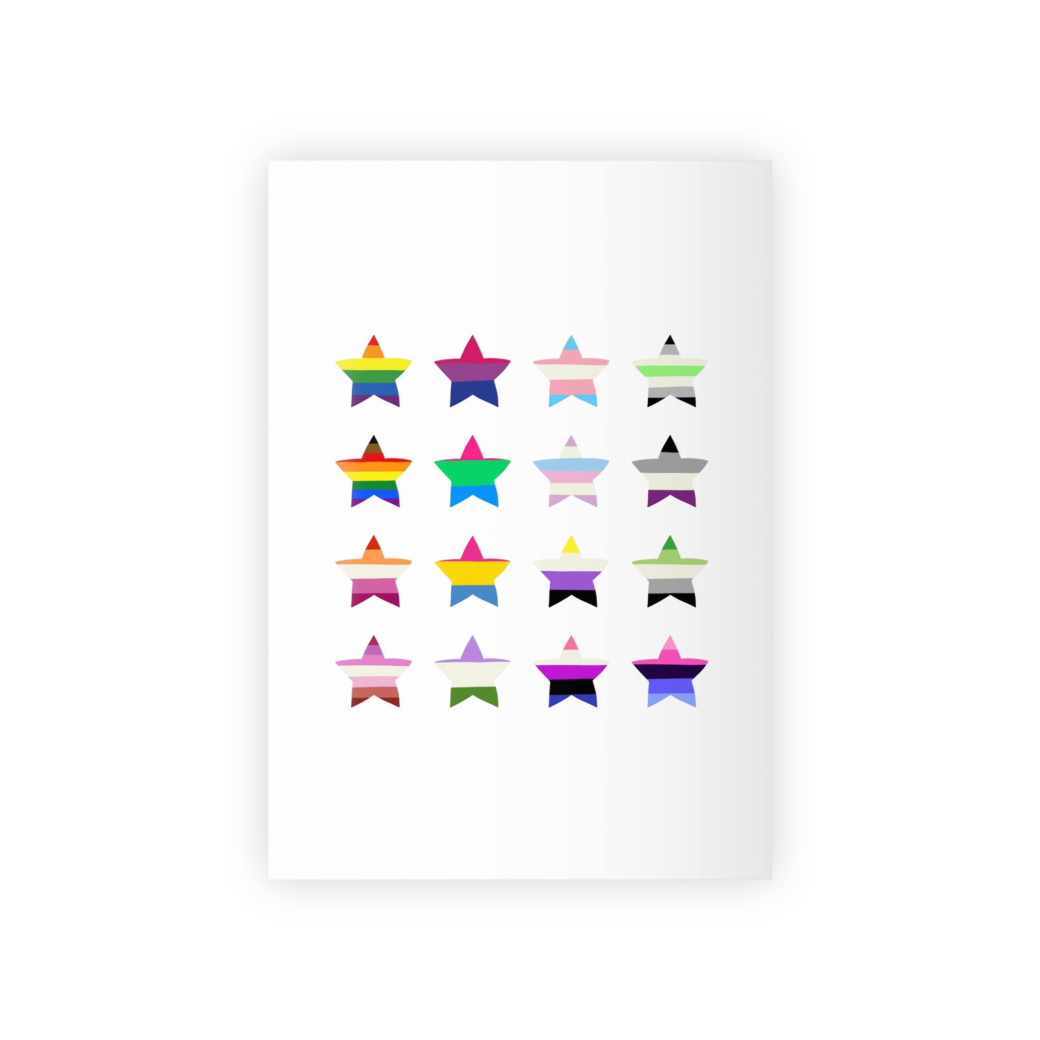 Set Colorful Lgbtq Pride Flag Star Shape Gender Equality Sexual Identity Pride Flags Collection Lgbtqia Community Pride Month Gift Wrapping Paper Rolls 1pc