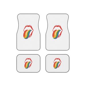 Rainbow Tongue Pop Art Lips Illustration Car Mats Set Of 4