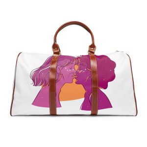Hand Drawn Affectionate Lesbian Kiss (3) Waterproof Travel Bag