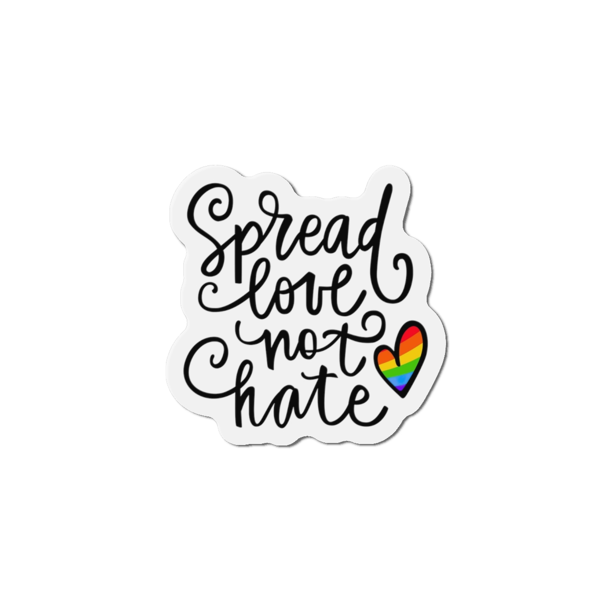 Lgbt Pride Gay Quote Rainbow Flag Heart Lgbtq Vector Quote Isolated White Background Lesbian Bisexual Transgender Concept Spread Love Hate Die Cut Magnets - Image 7