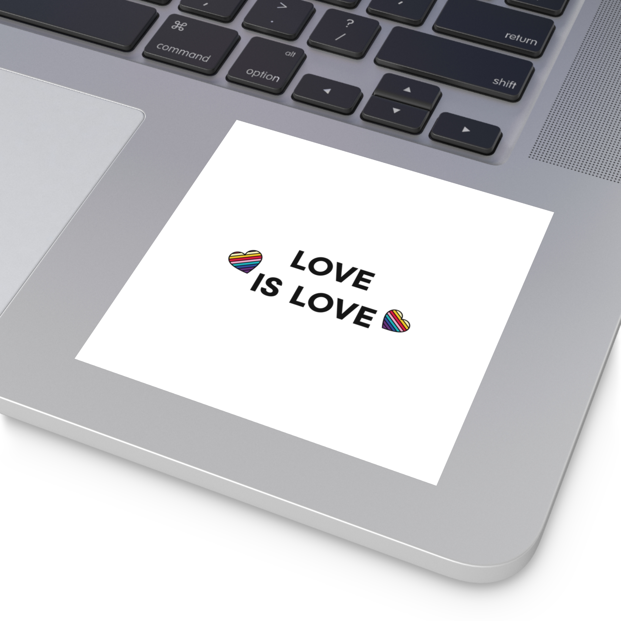 Love Is Love With Rainbow Hearts Laminate Stickers Square - Image 31