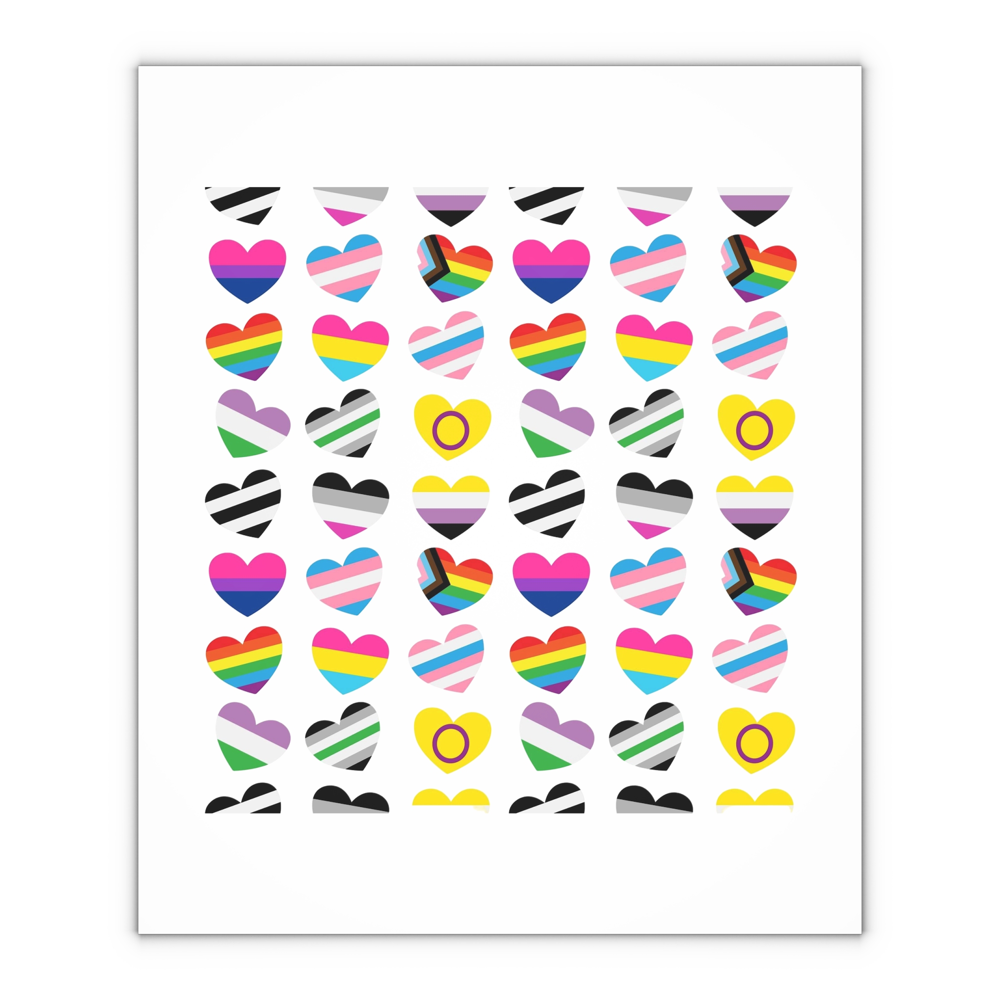 Vector Seamless Pattern Gender Lgbt Flag Heart (1) Gift Wrapping Paper Sheets 1pc - Image 4