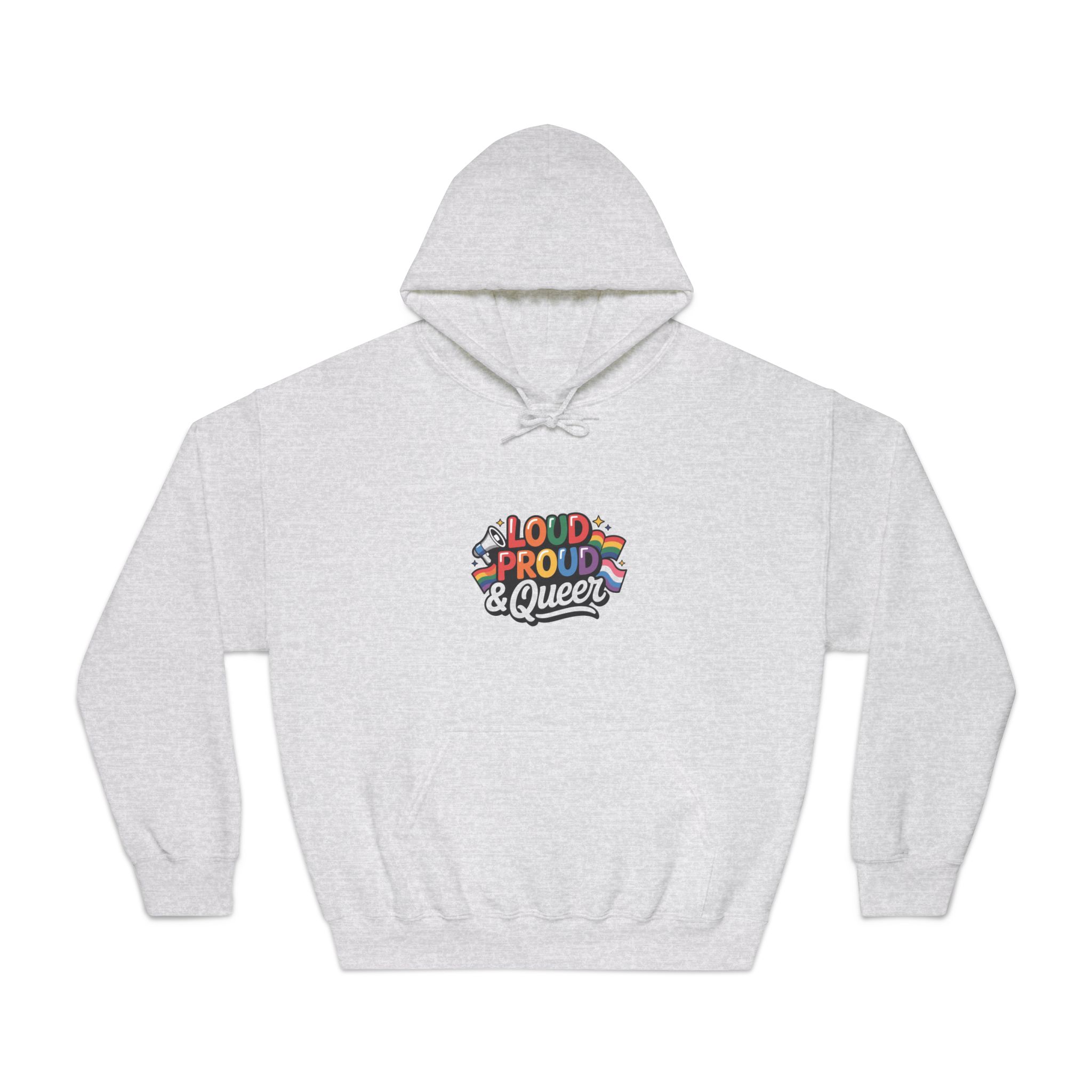 Loud Proud Queer T Shirt Design Isolated White Background 3 Unisex Dryblend Hooded Sweatshirt - Image 5