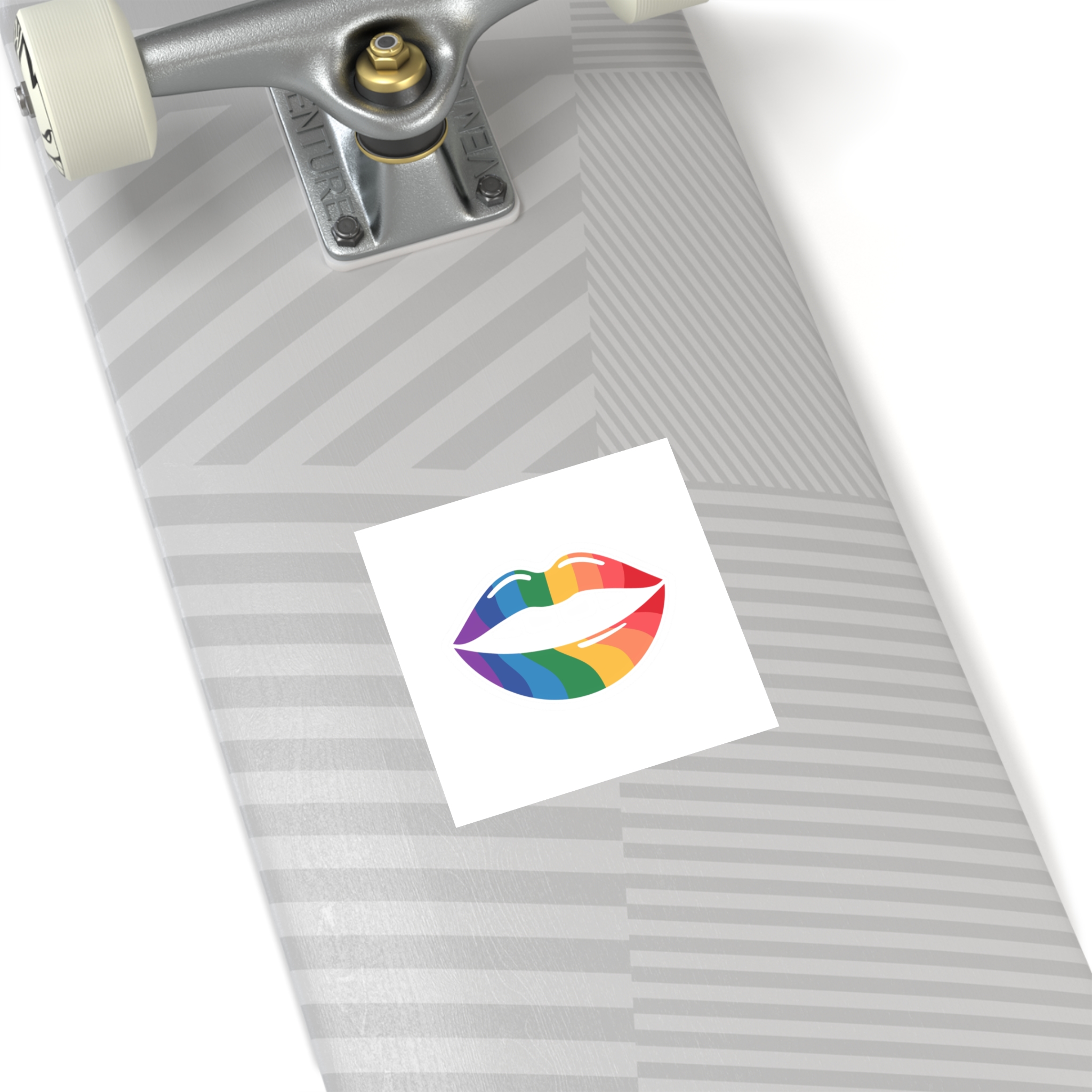 Rainbow Lips Illustration Laminate Stickers Square - Image 24