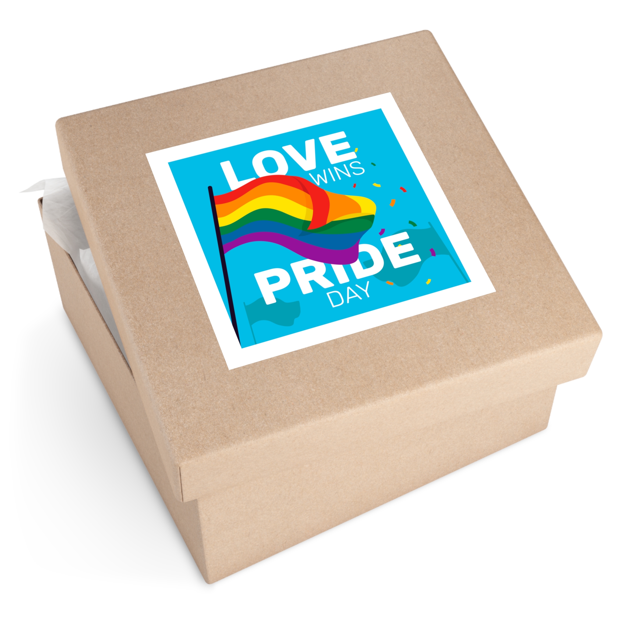 Pride Day Event With Rainbow Flag Laminate Stickers Square - Image 51