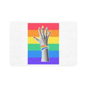 Unity Diversity Halftone Lgbtq Hand Concept Pet Food Mat 12x18