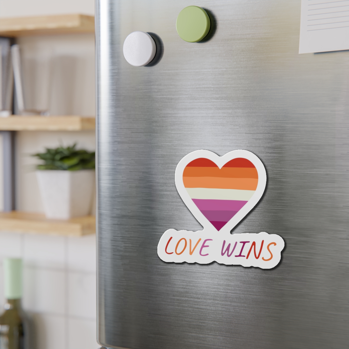 Colorful Heart Shape Lesbian Pride Flag Happy Pride Day Lgbtqia Community Pride Month Vector Hand Drawn Doodle Posters Stickers Logo Cards (1) Die Cut Magnets - Image 12