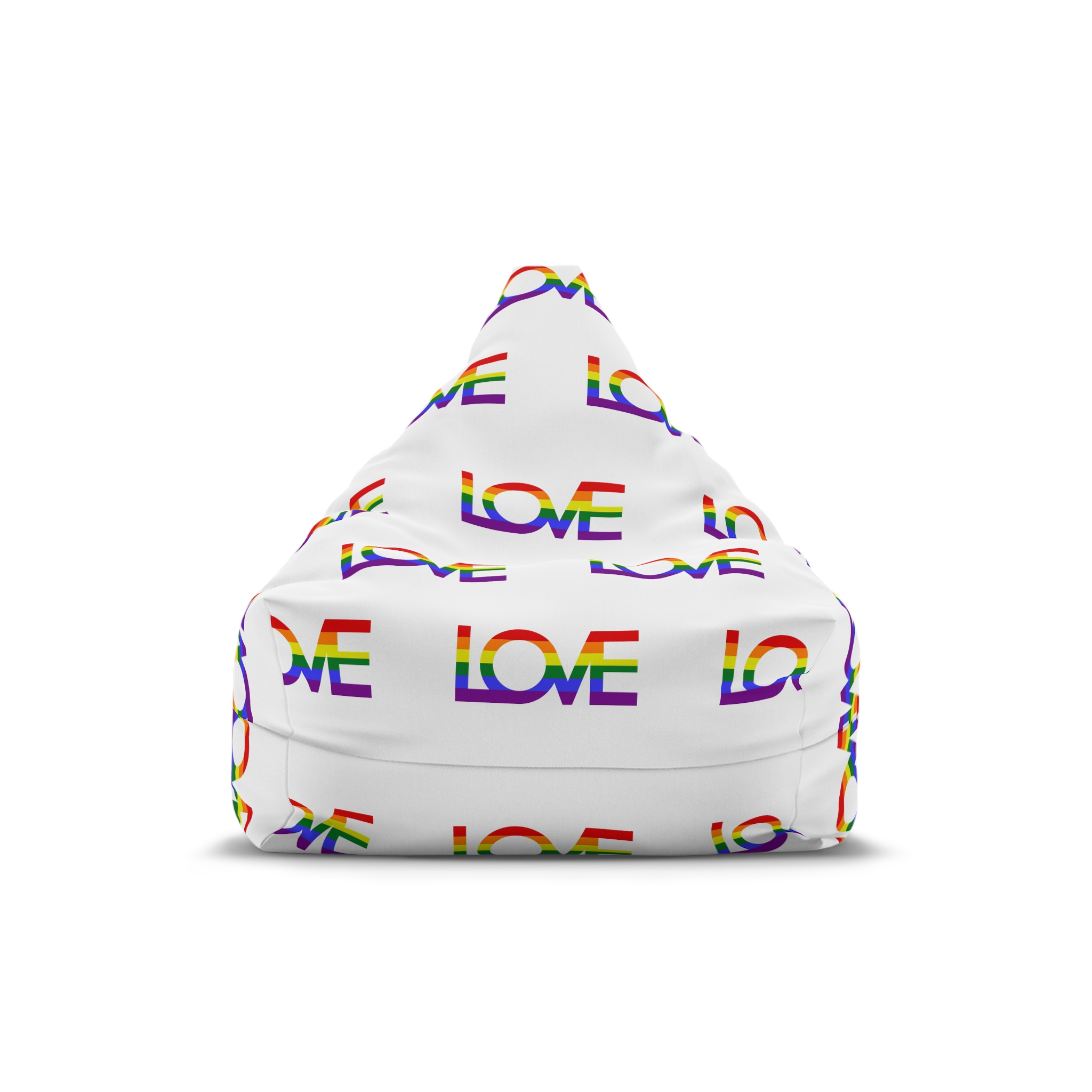 Inscription Love With Colors Lgbt Flag Vector Illustration Bean Bag Chair Cover